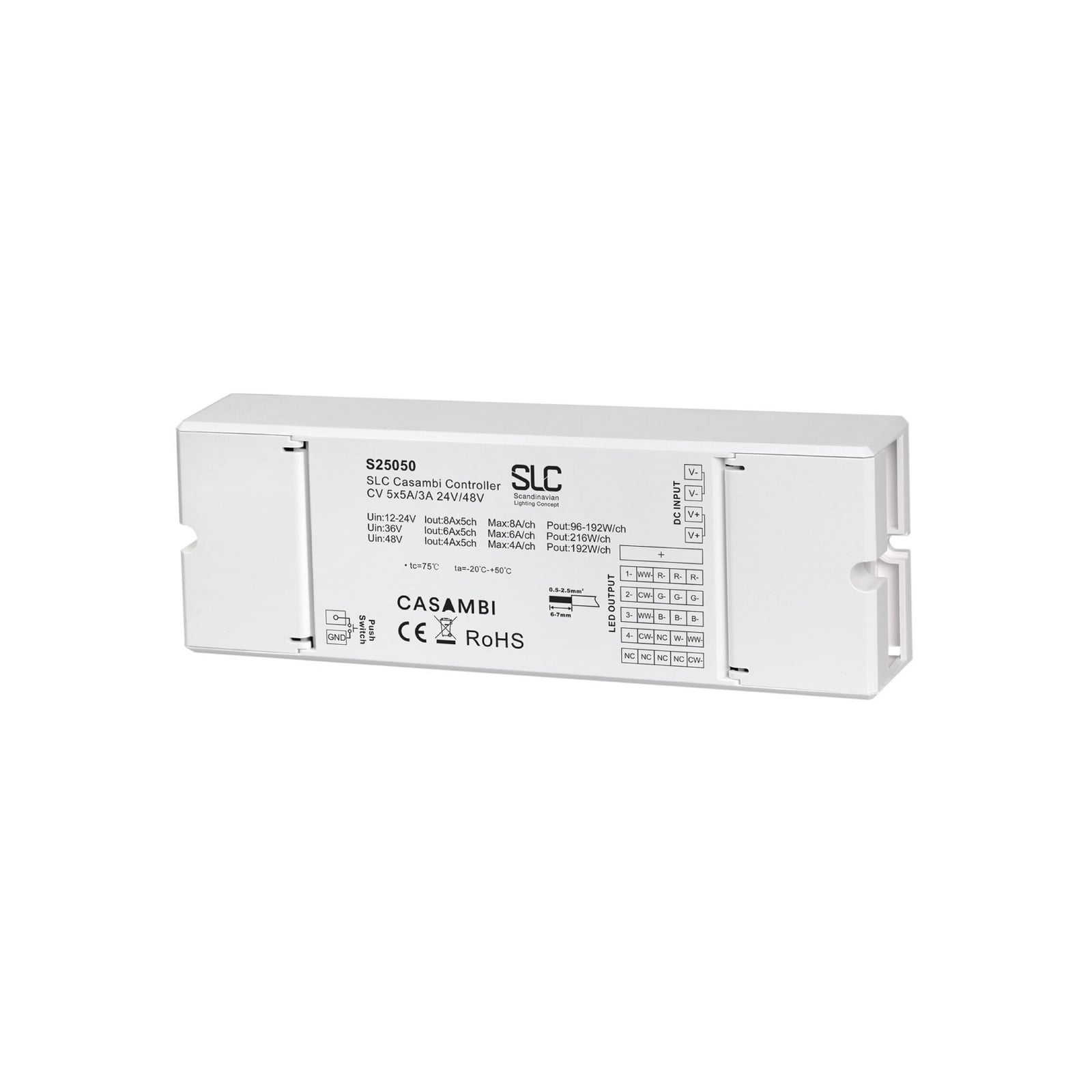 5-kanālu LED kontrolieris, RGBW, CV, 24/48 V, Casambi