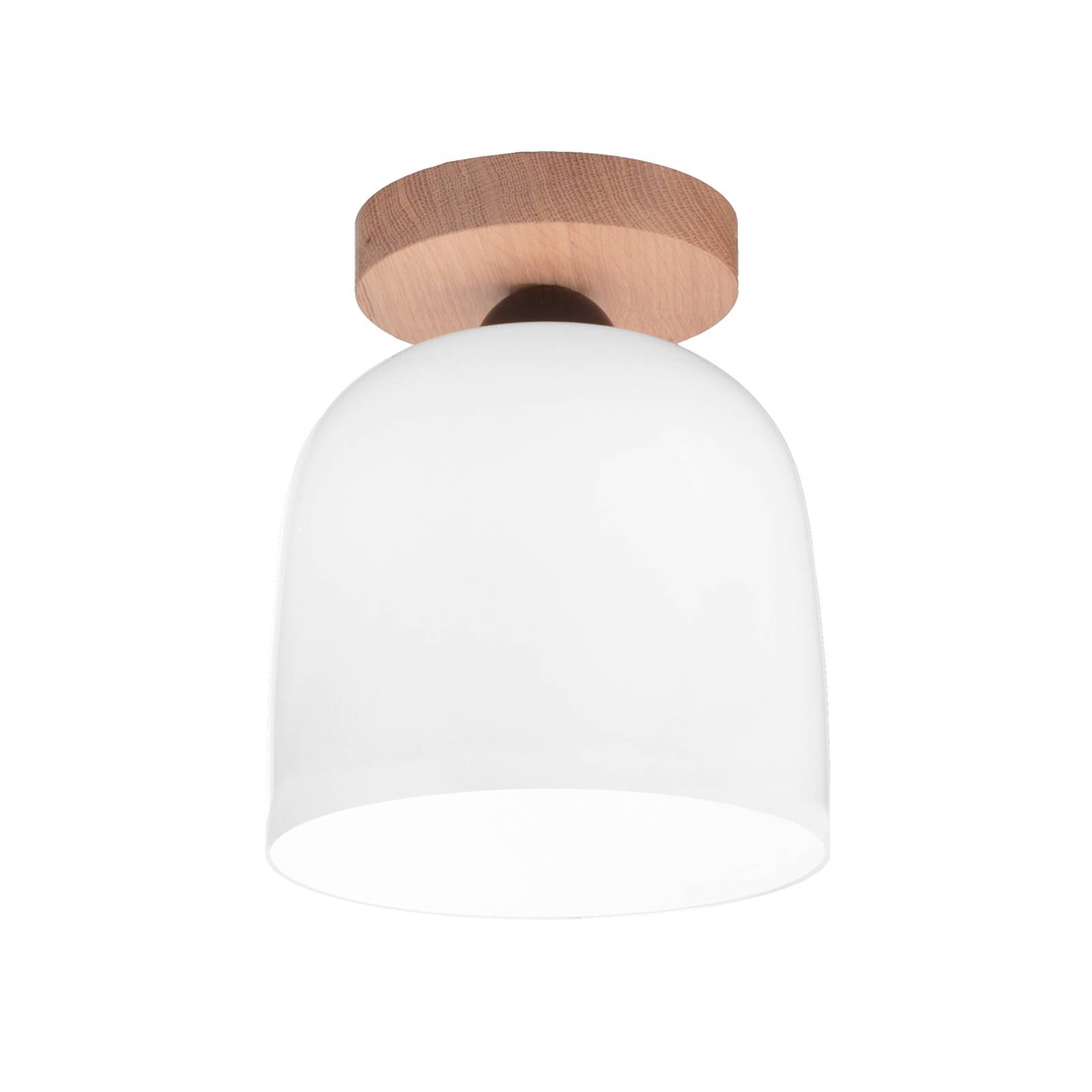 KOLARZ Deckenlampe Chalet, Ø 19 cm, weiß/braun, Glas/Holz günstig online kaufen