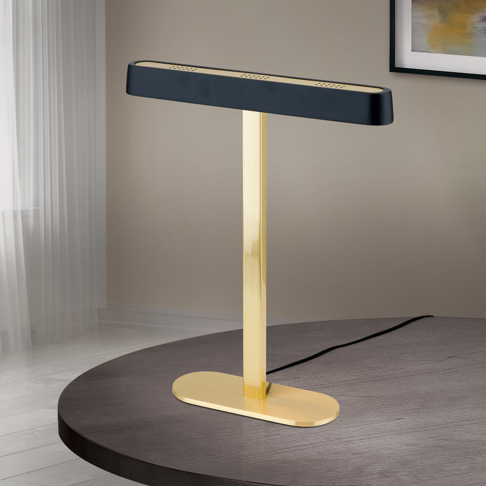 ORION Lampă de masă cu LED Auftakt auriu/negru - Camera de zi / sufragerie - modern - negru mat - Metal