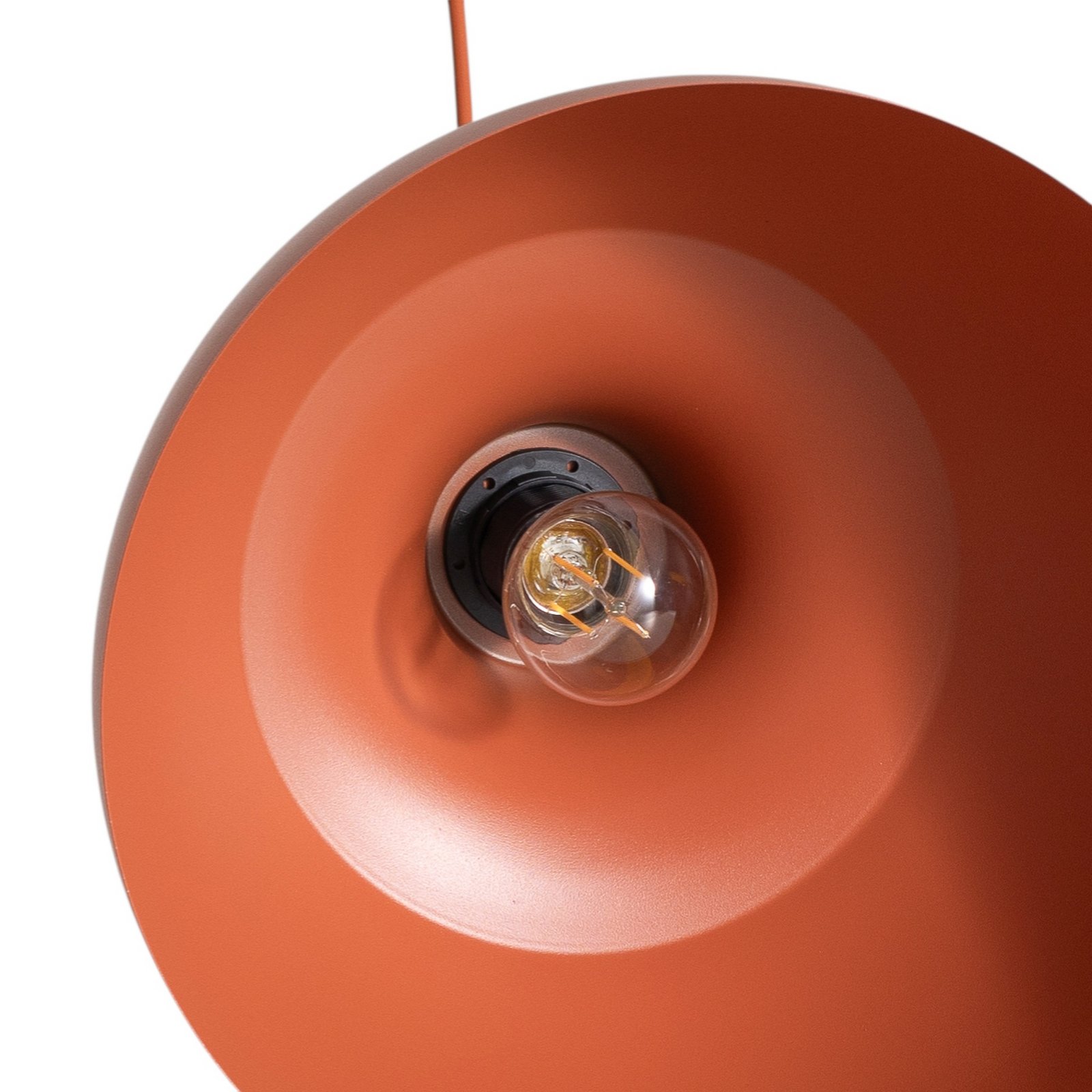 Envostar Suspension Kaitt, détail en bois, Ø 34 cm, rouge brique