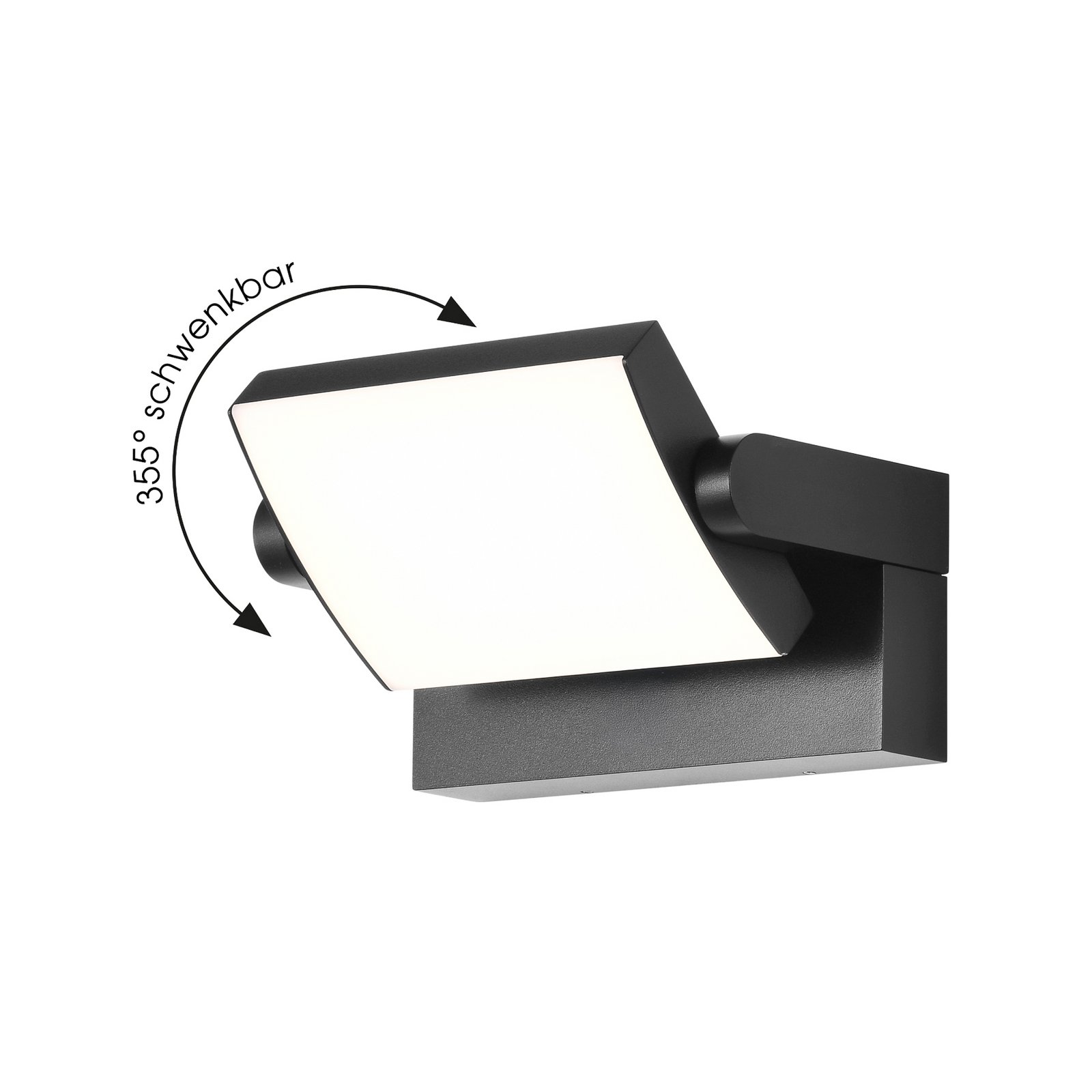 LED sieninis šviestuvas CMD 9080, antracito spalvos, plotis 21 cm, IP54
