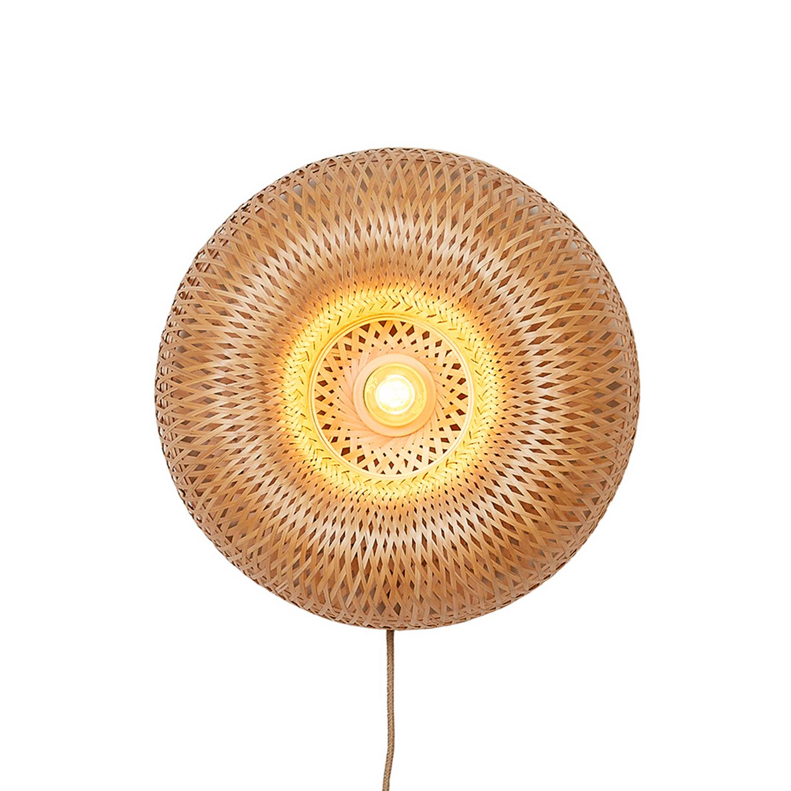 GOOD & MOJO Wandlampe Barbados, natur Ø 35 cm Bambus Stecker