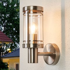 Lindby ulkoseinävalaisin Djori, alumiininvärinen, ruostumaton teräs, E27