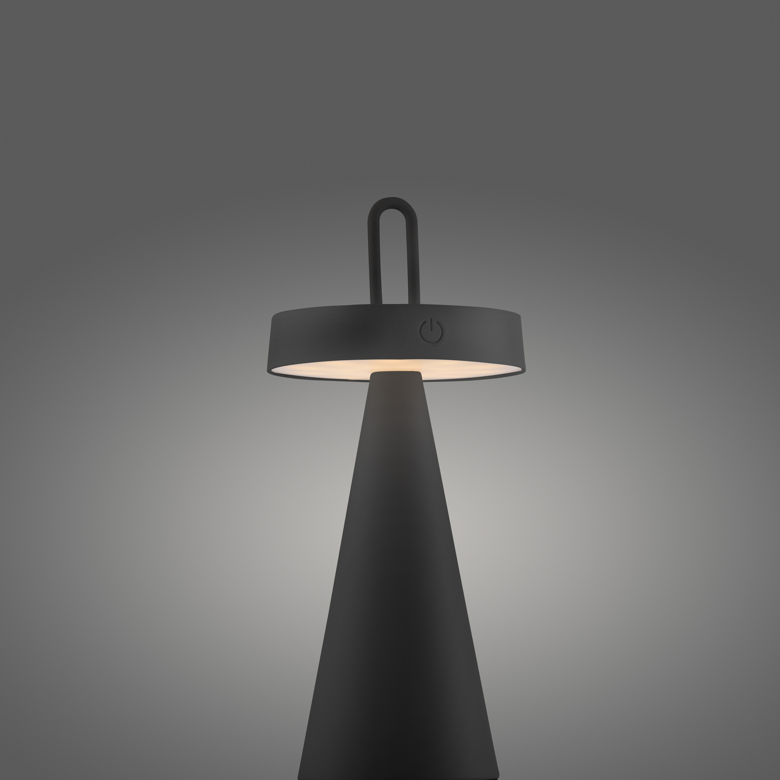 JUST LIGHT. Lampada da tavolo LED Alwa ricaricabile, nero, ferro, IP44