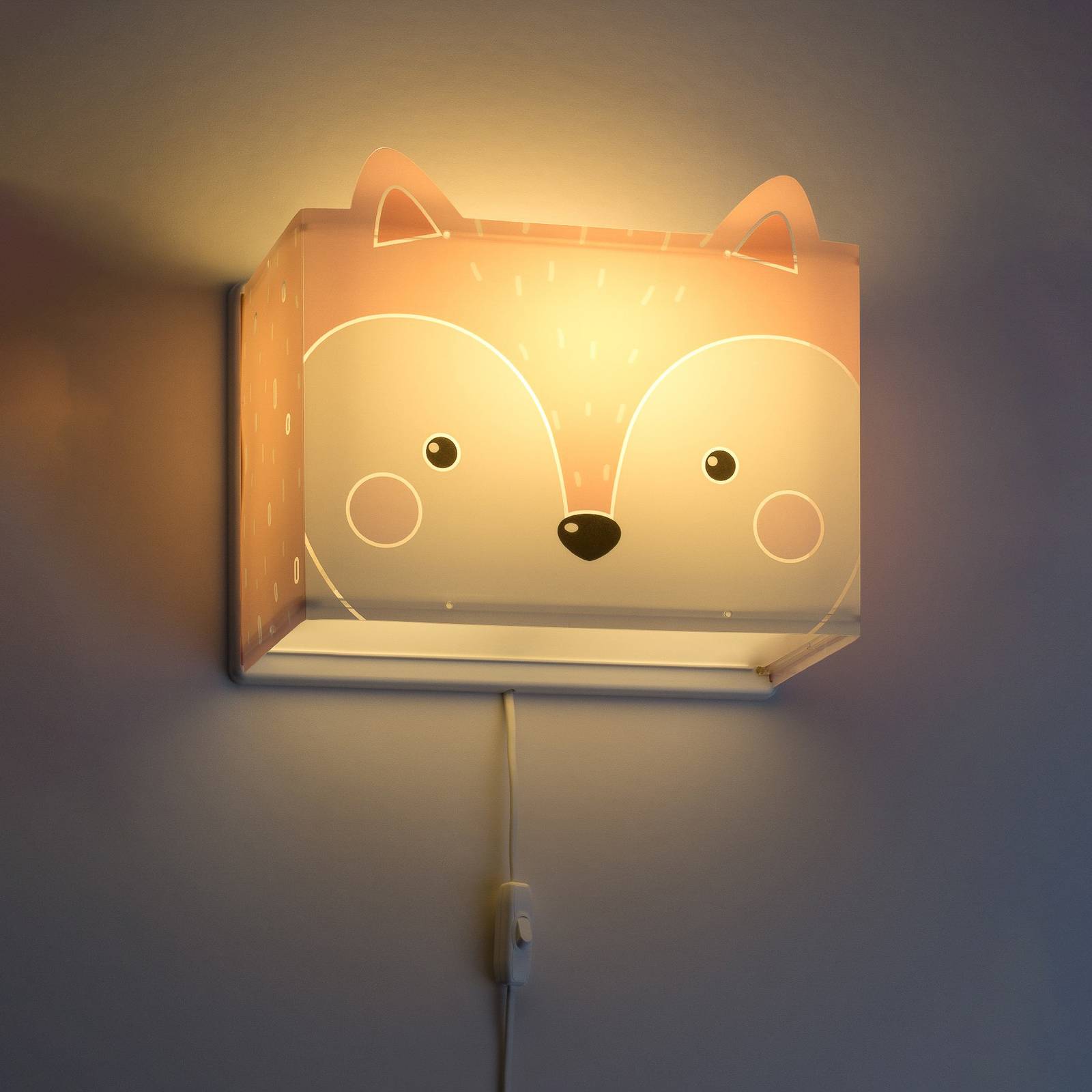 E-shop Detské nástenné svietidlo Little Fox so zástrčkou