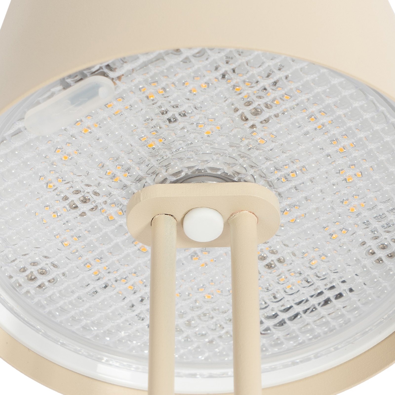 Lindby LED genopladelig bordlampe Janea TWIN, beige, metal