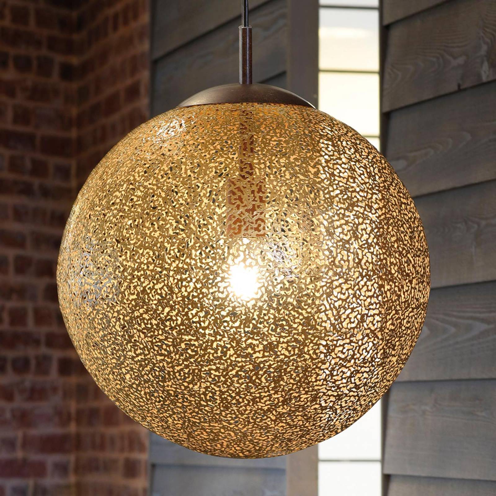 Greta pendant light, globe lampshade, 40 cm