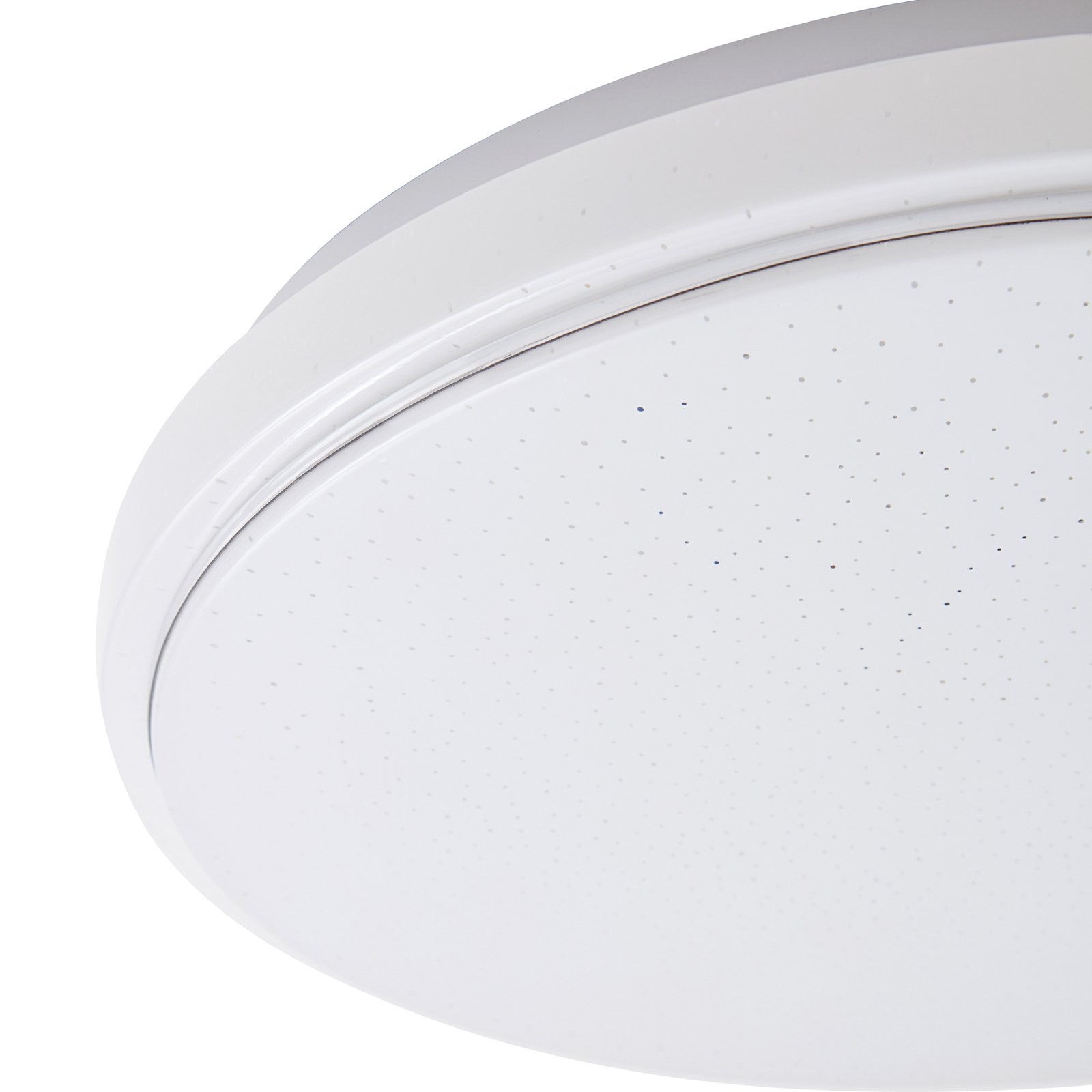 Lindby LED ceiling lamp Glamo, chrome/white, plastic, IP44