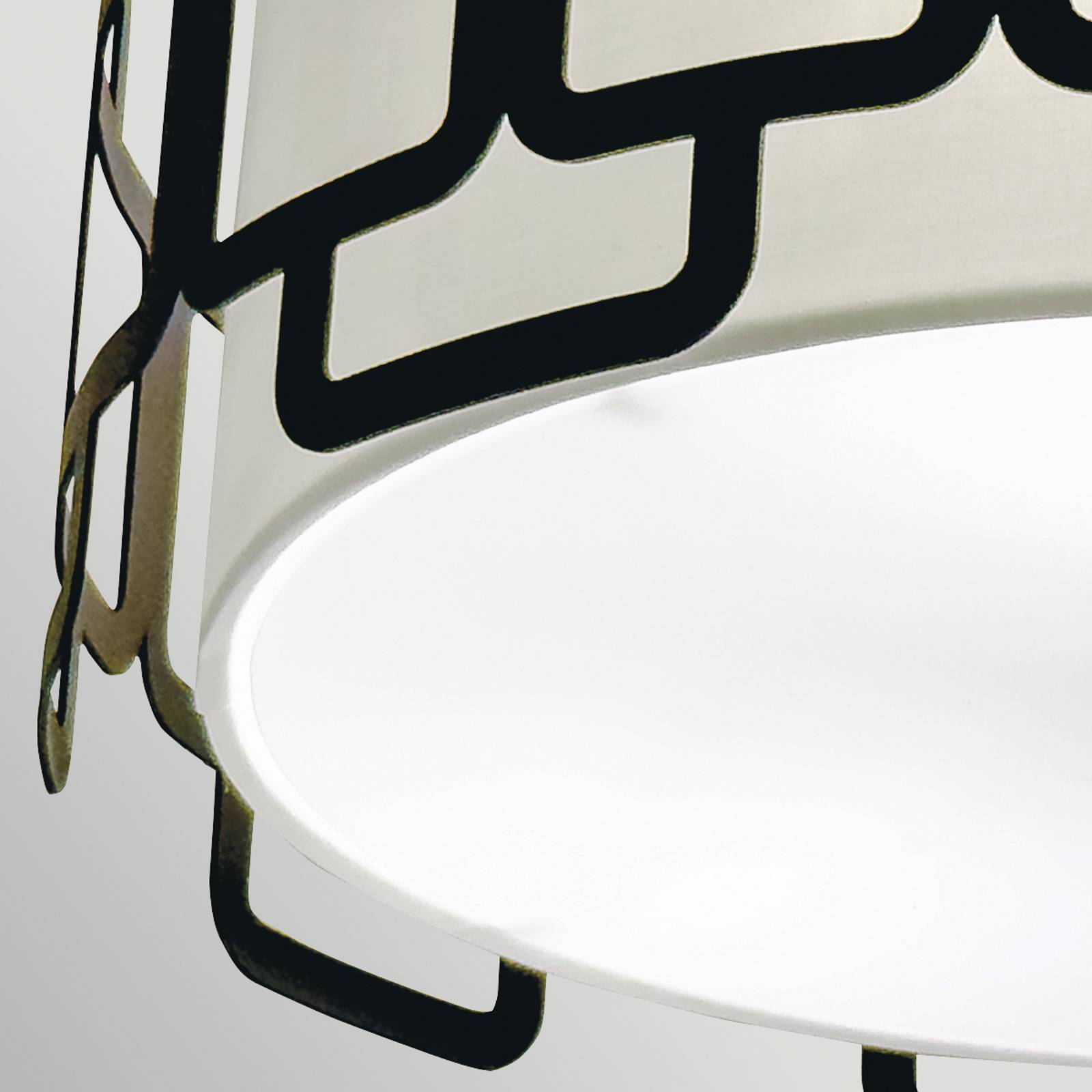 Lampa sufitowa Sabina, czarna, Ø 38 cm, metal/tkanina, 3 x E27