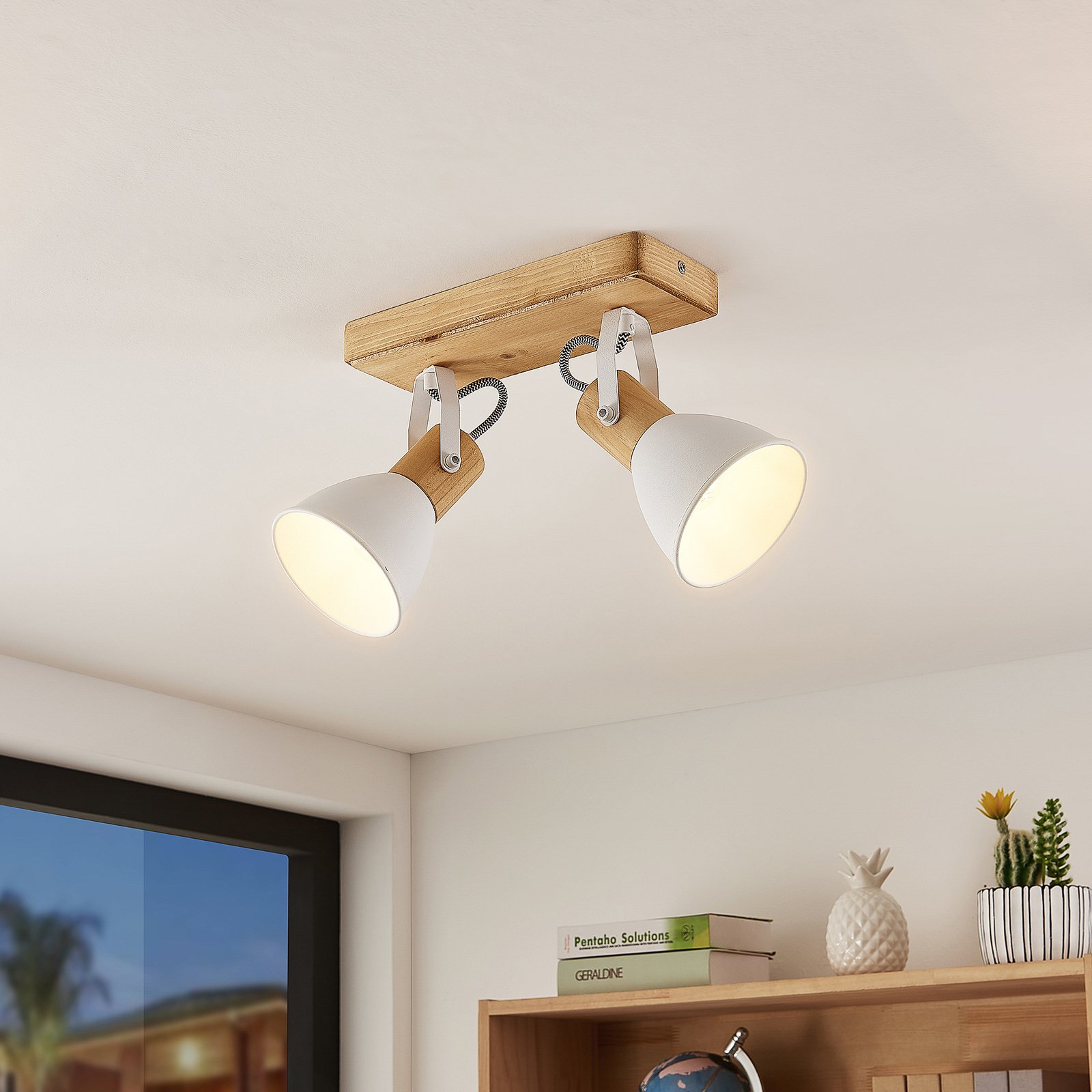 Merela 2 PlafondWood/White - Lindby
