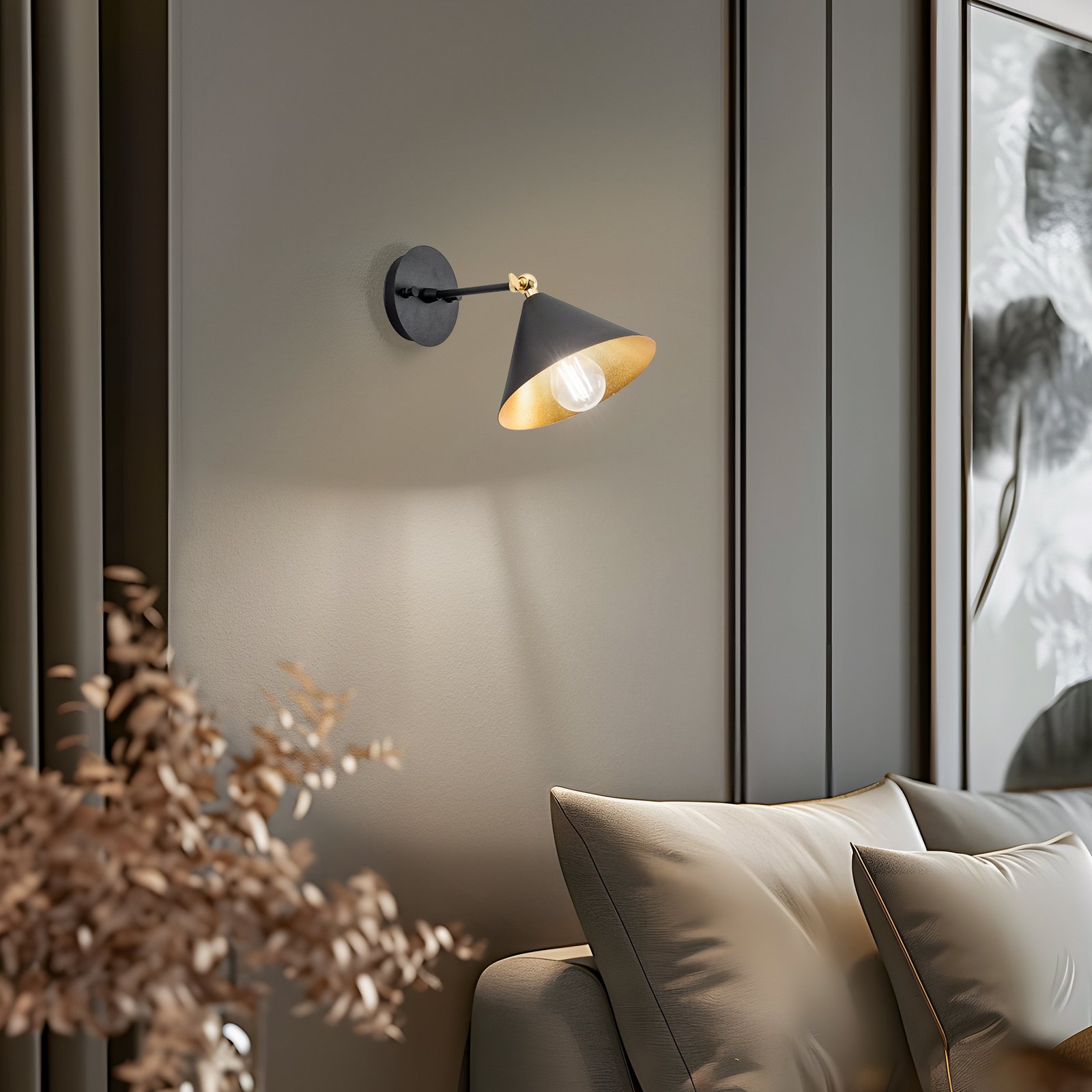 Berceste 185-A wall light black/gold