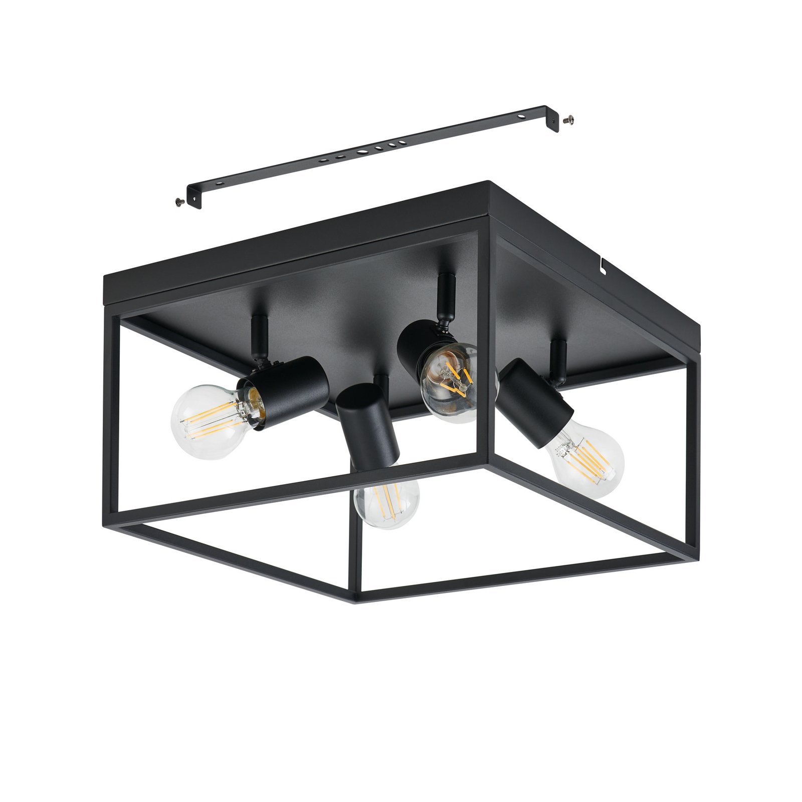 Silentina stropna svjetiljka s četiri žarulje, 36x36cm