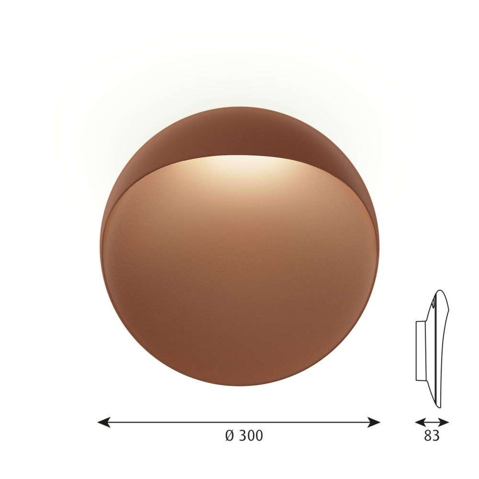 Flindt Nástenné Svietidlo Ø300 3000K Corten - Louis Poulsen