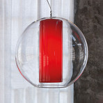 Modo Luce Bolla suspension plastique rouge Ø 60 cm