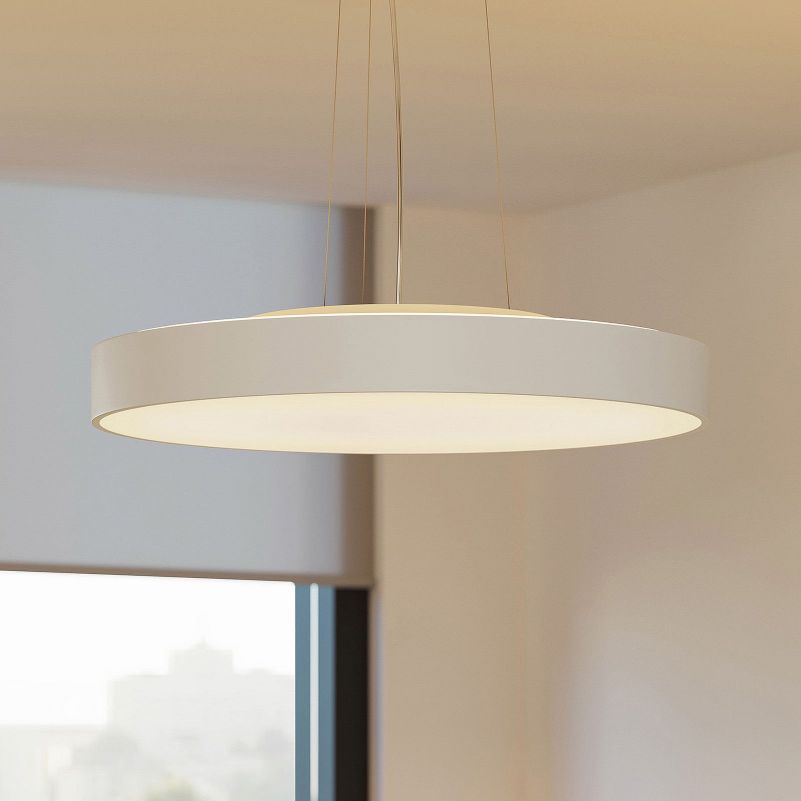 Arcchio Lampă suspendată LED Vanida alb Ø 60 cm sus/jos - Bucătărie - Modern - Metal