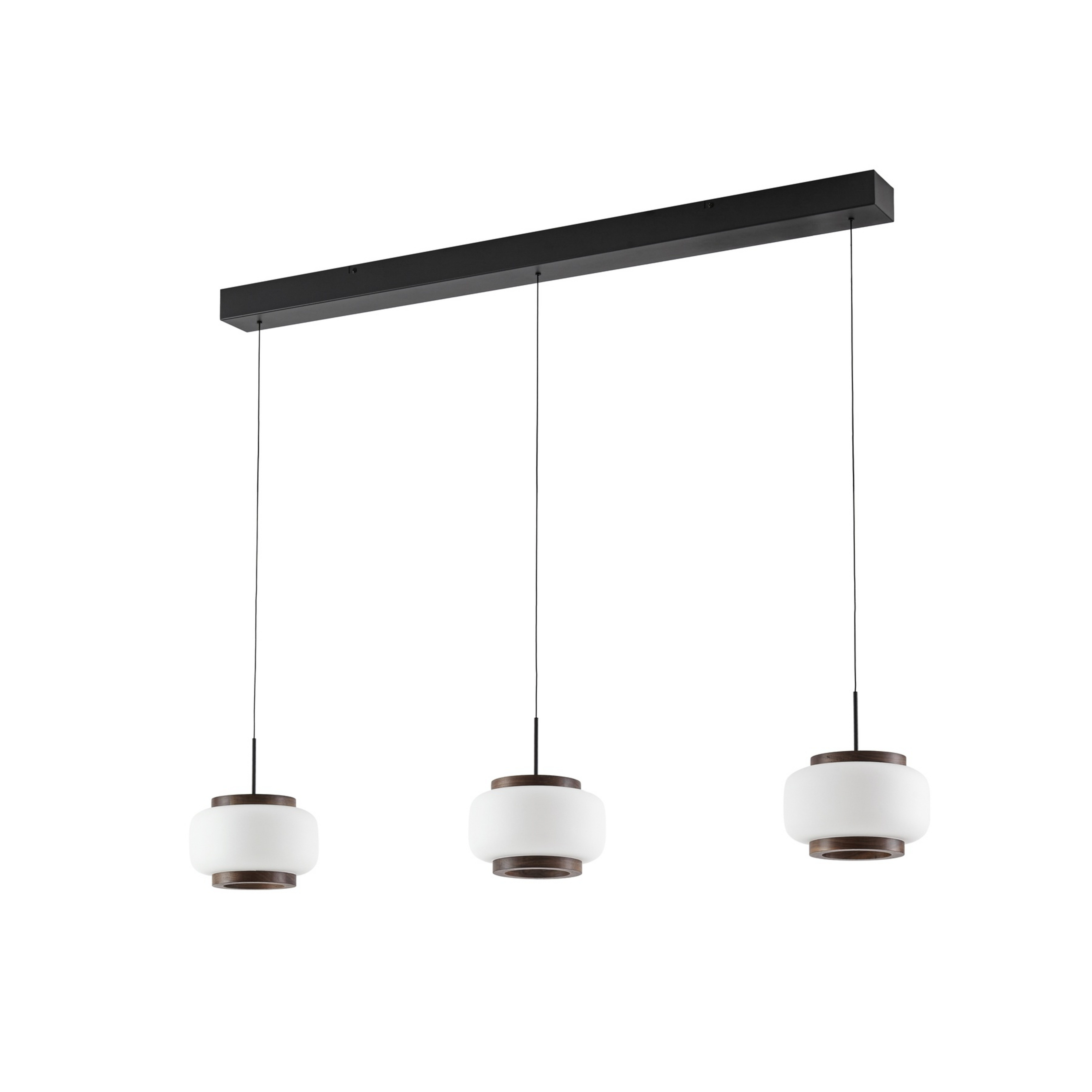 Suspension LED Shiro, à 3 lampes, hauteur réglable, verre - Quitani