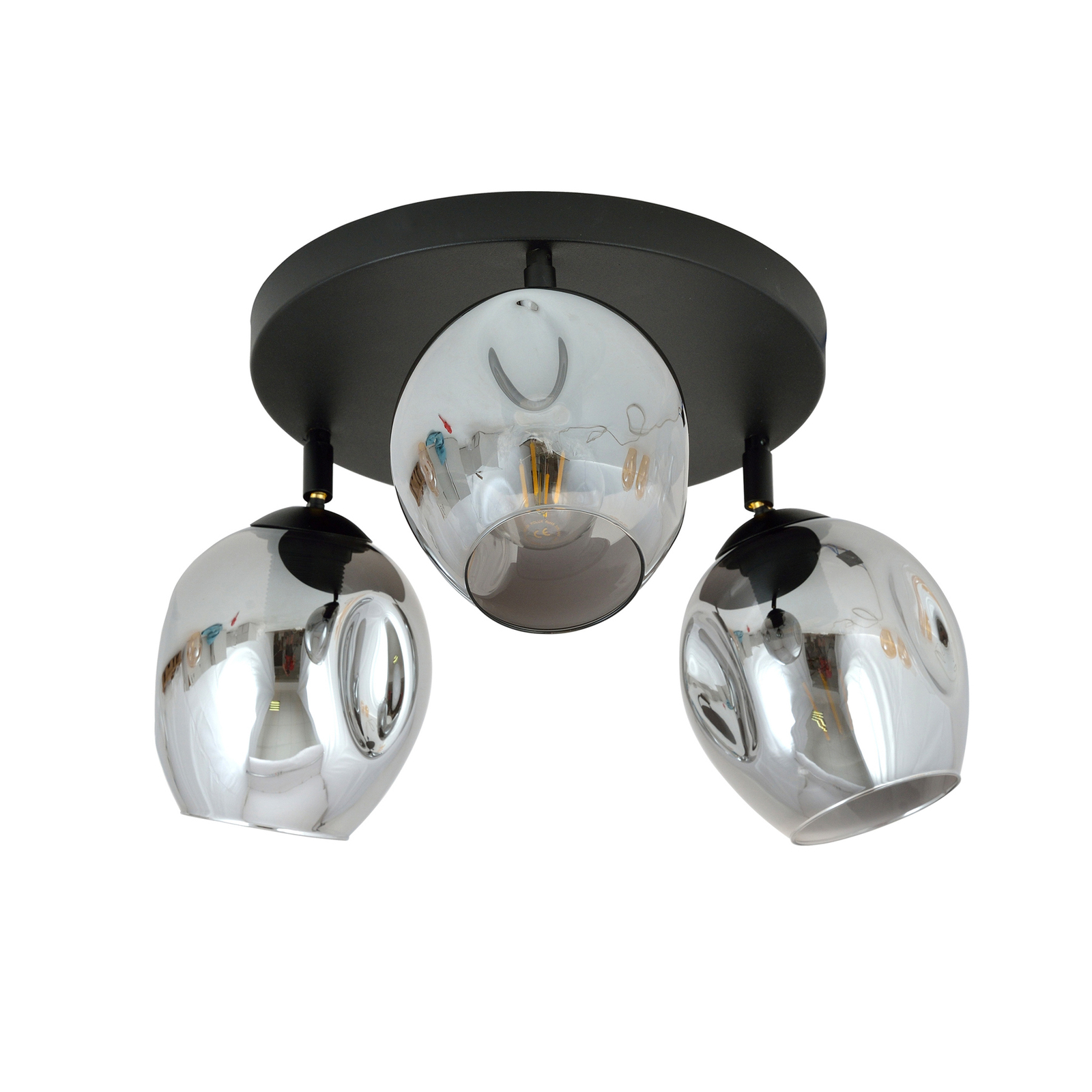 Plafondlamp Flow 3 Prem 3-lamps, grafiet