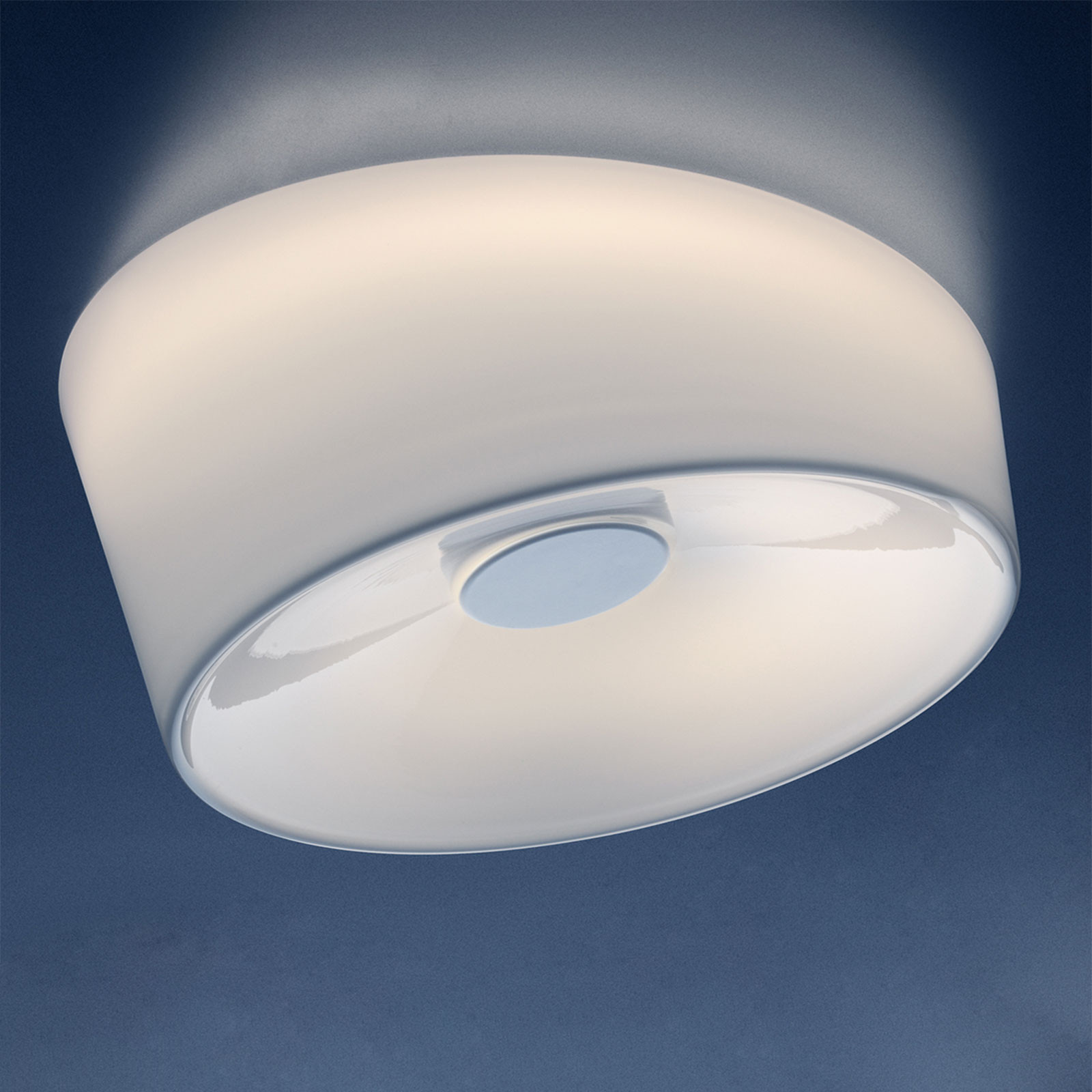 Foscarini Lumiere G9 plafonieră Ø 34 cm alb - Camera de zi / sufragerie - design - alb satinat - Sticlă
