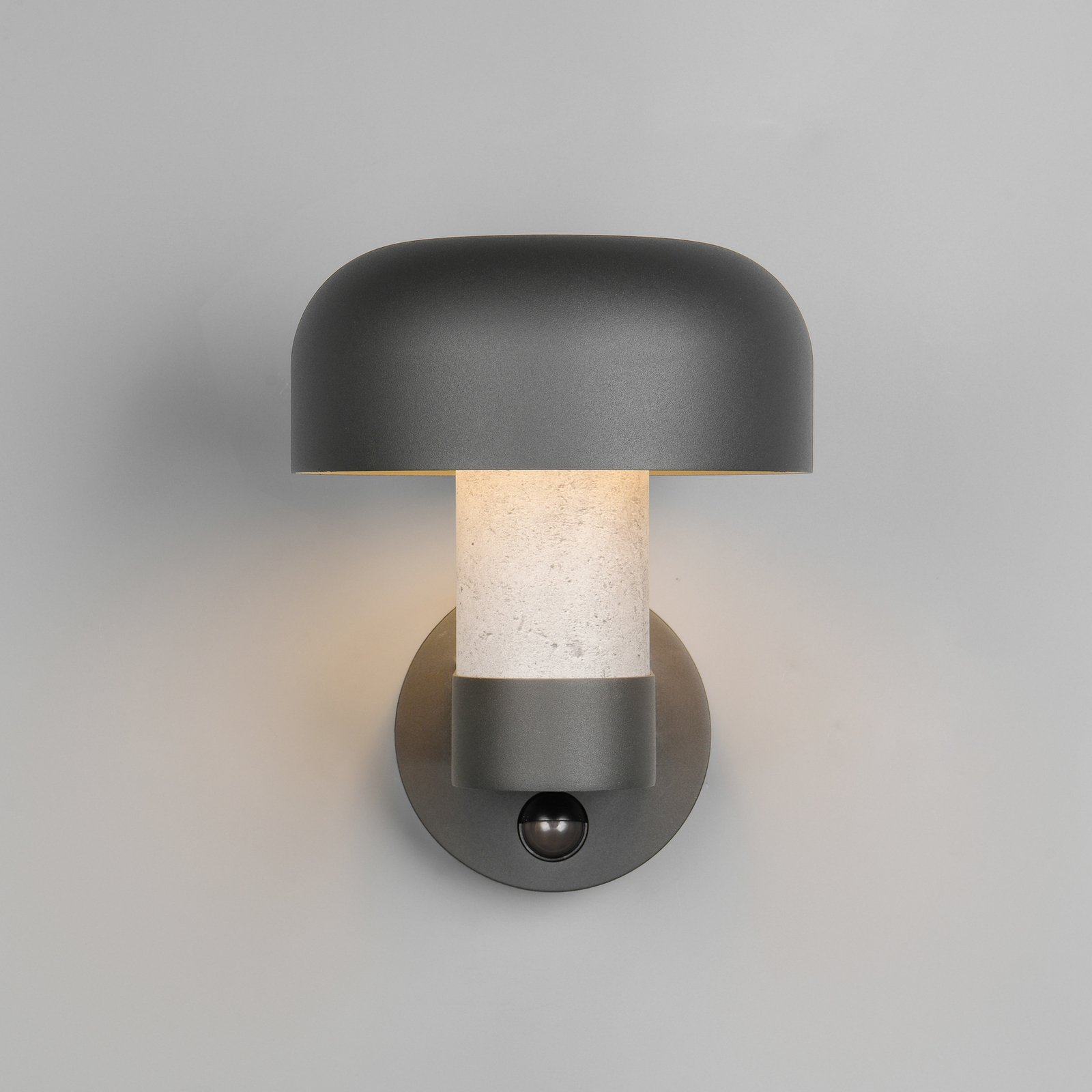 Außenwandleuchte Fraser Sensor grau/Betonoptik, Alu IP54 E27