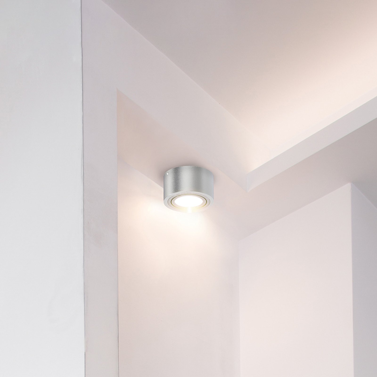 LED-loftspot Rør, sølvfarvet