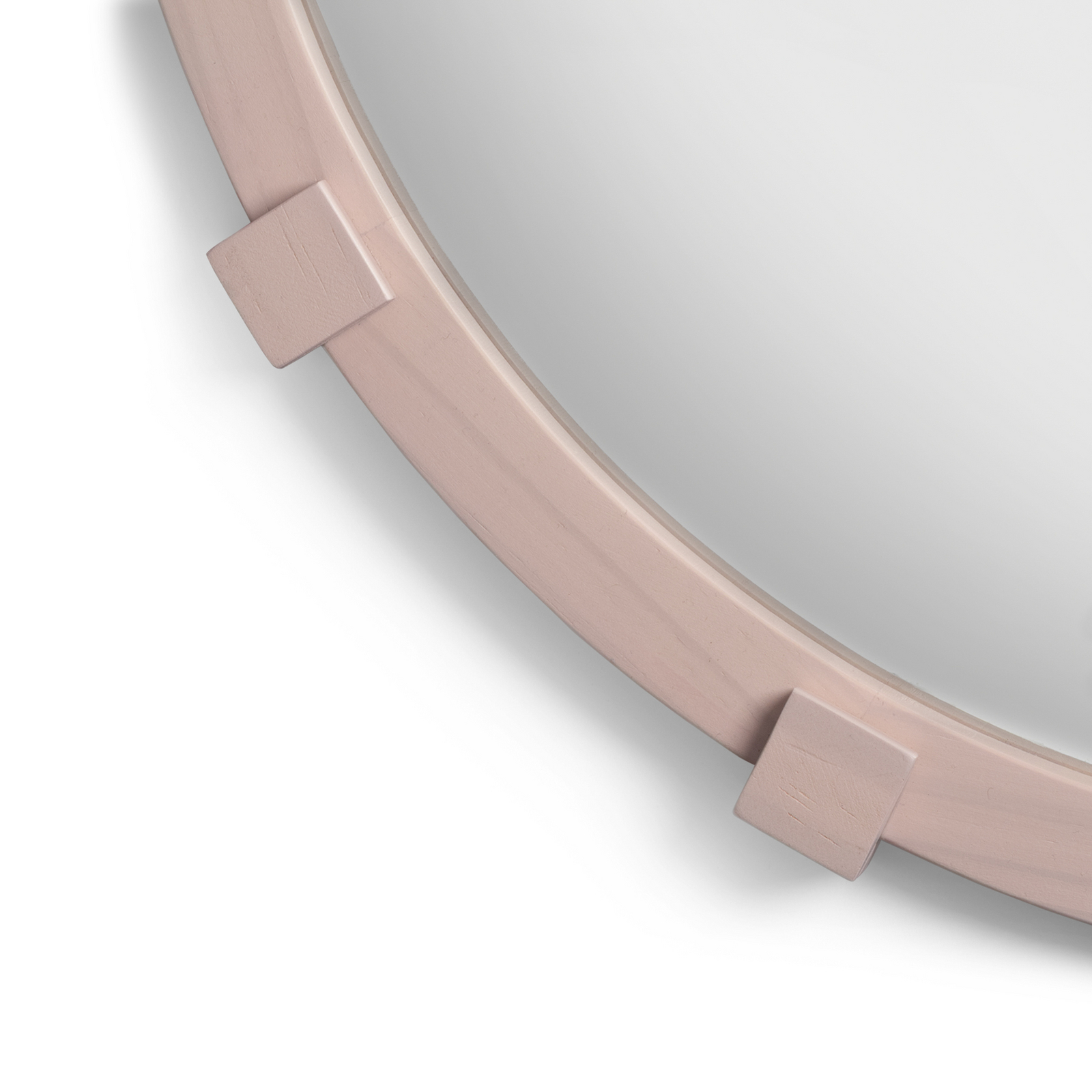 Grand miroir mural Chunk, rose, Ø 49,5 cm - &Klevering