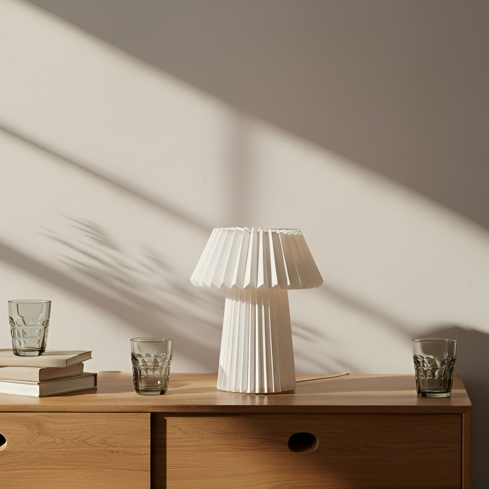 Lindby table lamp Magali, white, paper, Ø 34 cm, E14 Lindby table lamp Magali, white, paper, Ø 34 cm, E14