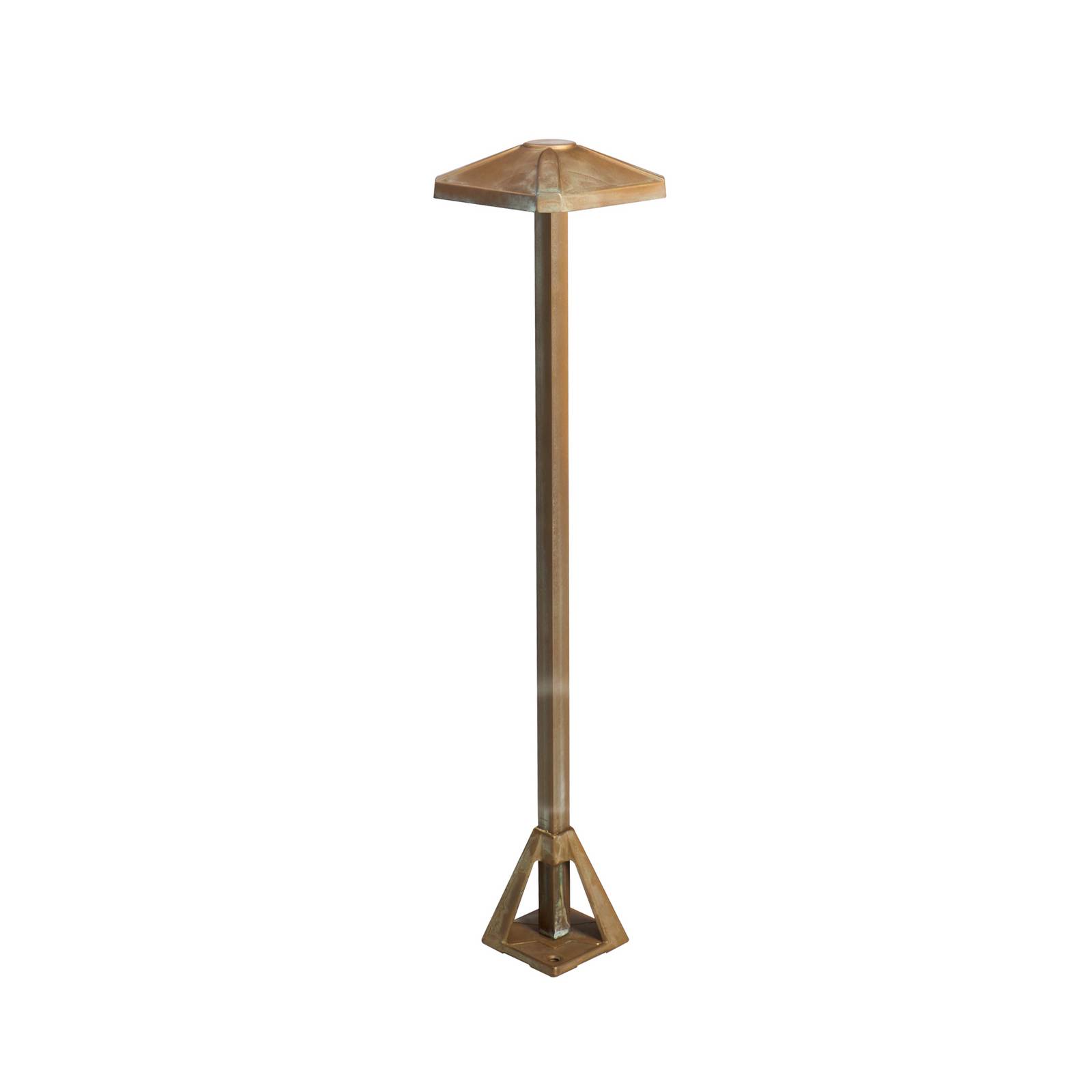 LED-Sockelleuchte Aura Frame, Höhe 50 cm, messing antik
