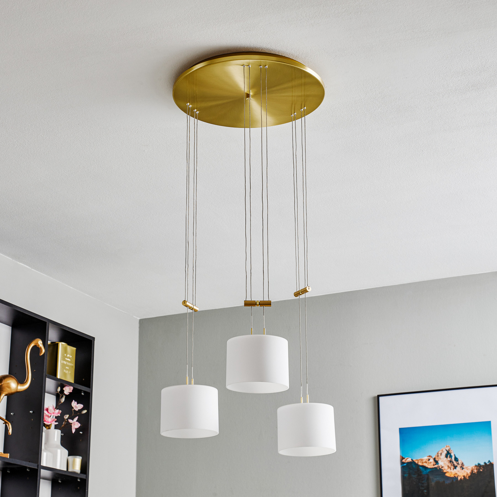 BANKAMP Grazia hanging light ZigBee 3-bulb round