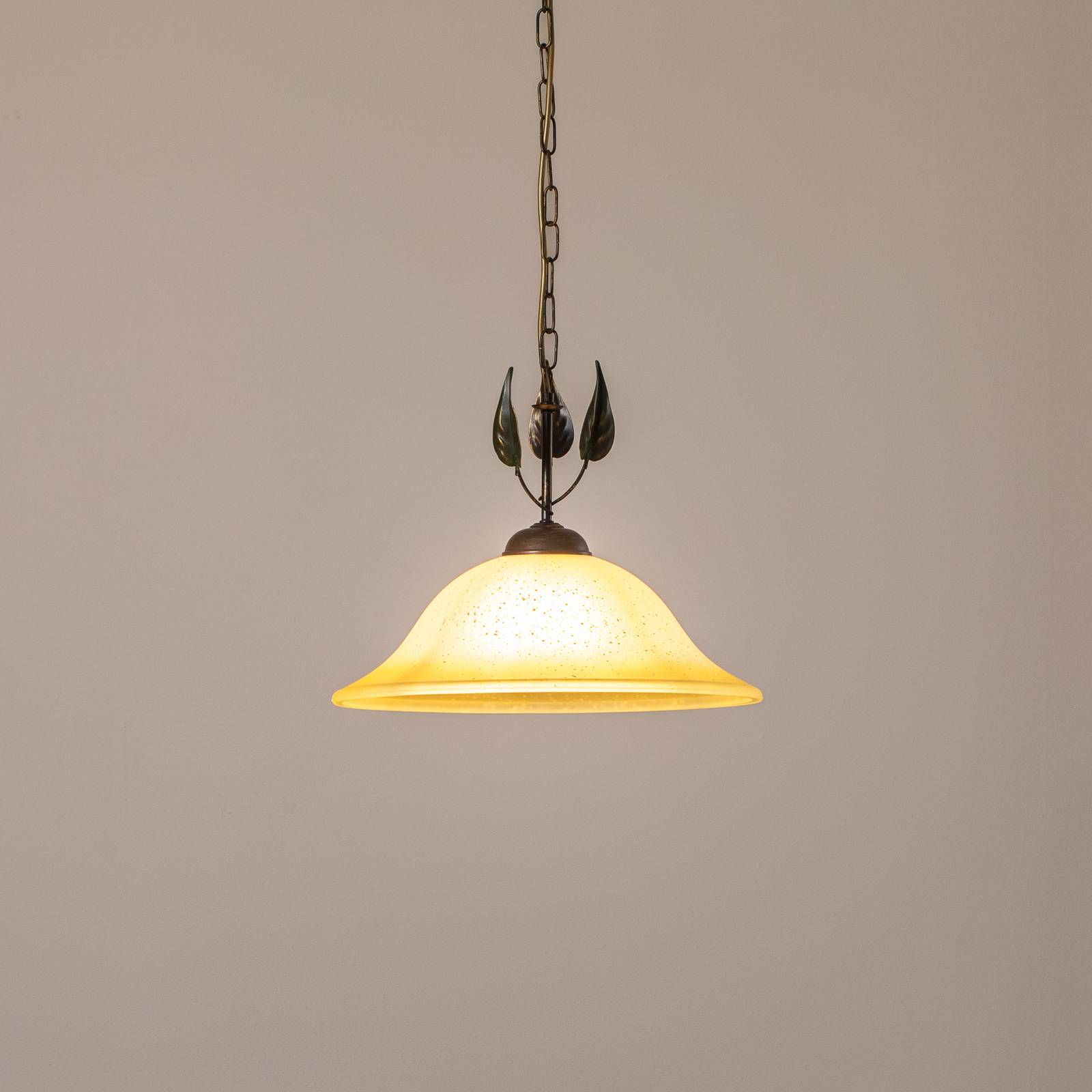 Hängeleuchte Mira, creme/bronze, Glas, Ø 40 cm, E27 günstig online kaufen