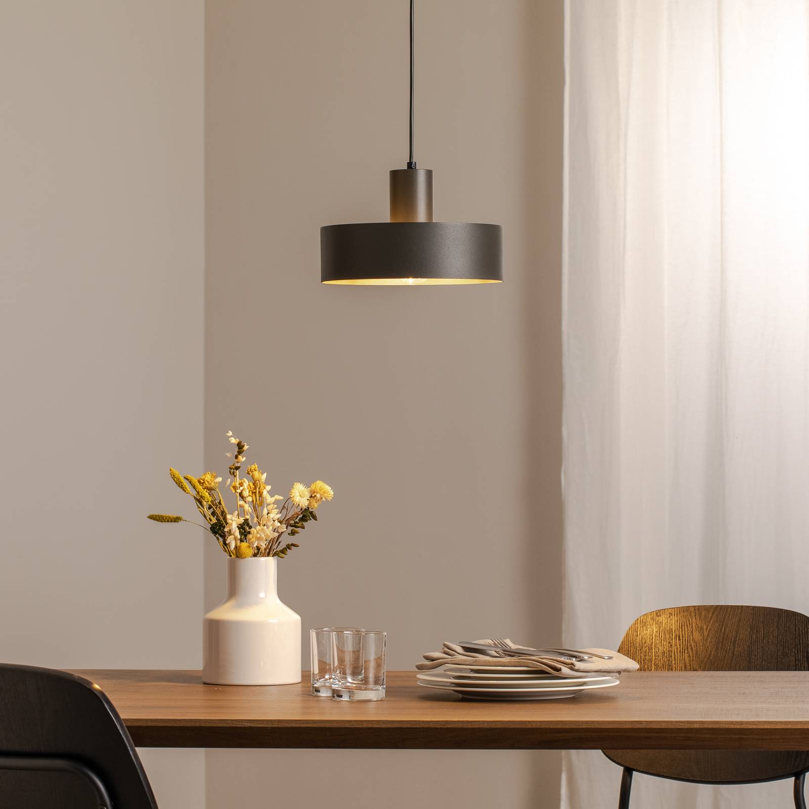 Hängeleuchte Rif M, olivgrün, 1-flammig, Ø 25 cm, Stahl günstig online kaufen