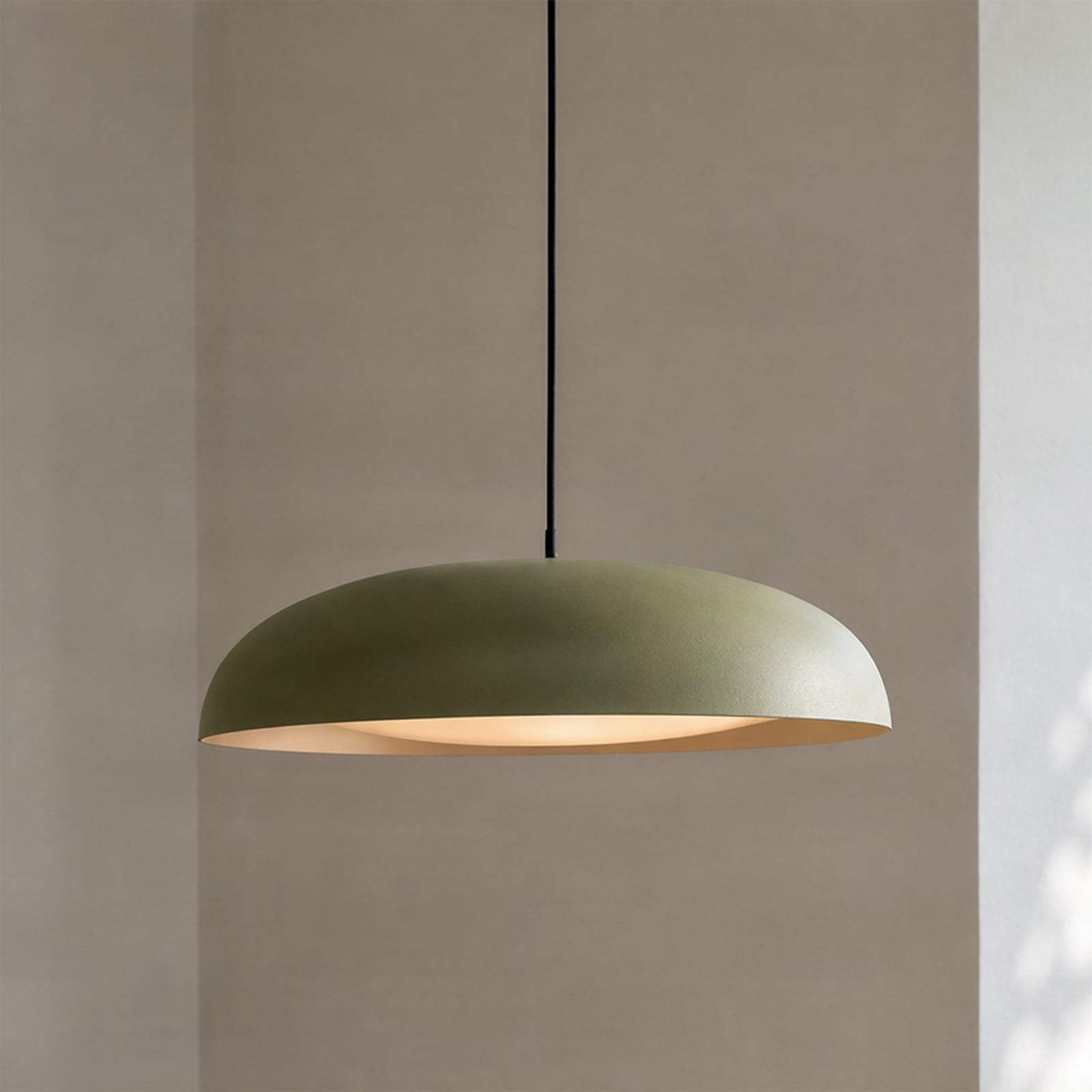 Florie LED-hængelampe, grøn, metal, Ø 40 cm – Lindby