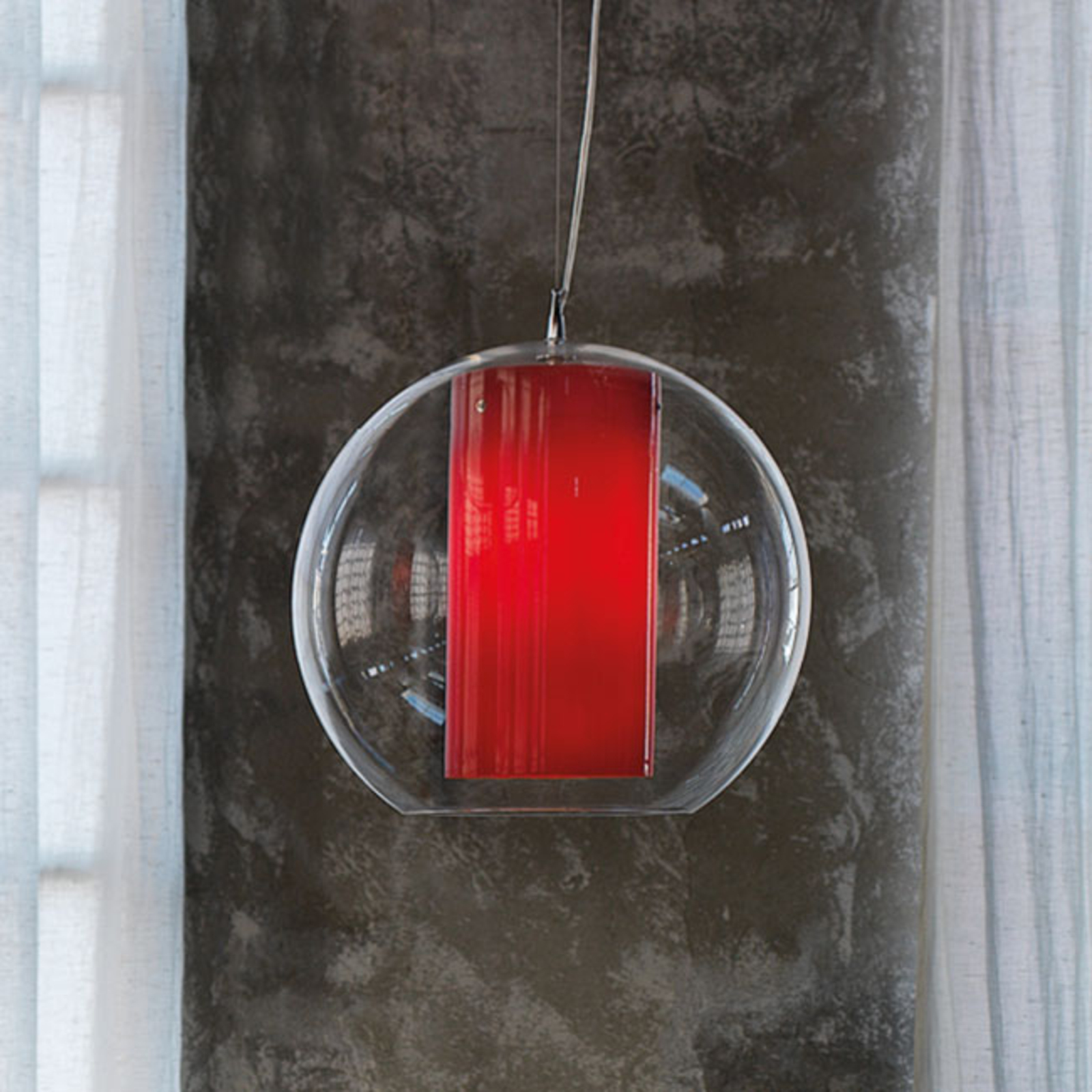 Modo Luce Bolla hanglamp kunststof rood Ø 40 cm