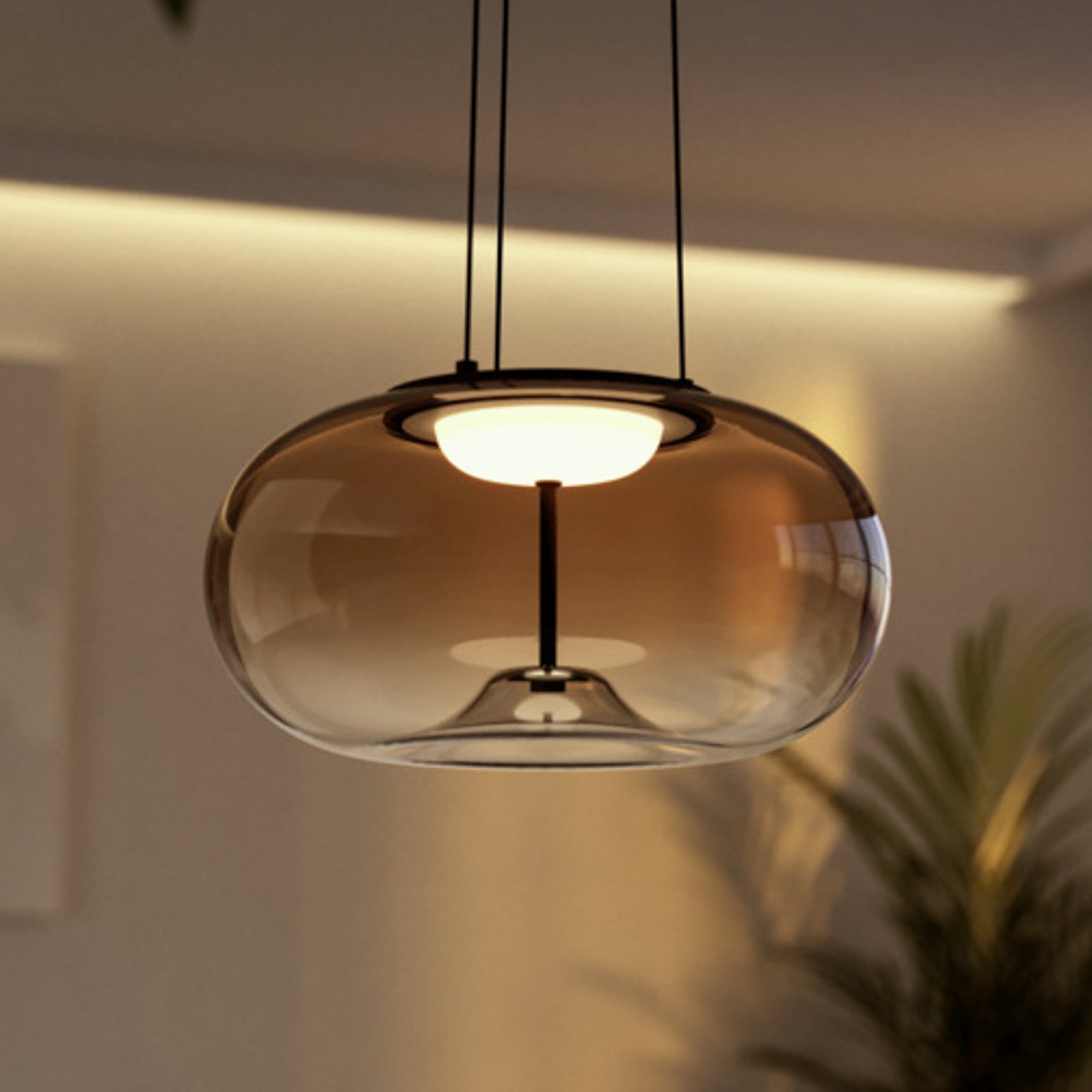 Lámpara colgante LED EGLO OPTICA 1, bronce/marrón, Ø 38 cm, CCT