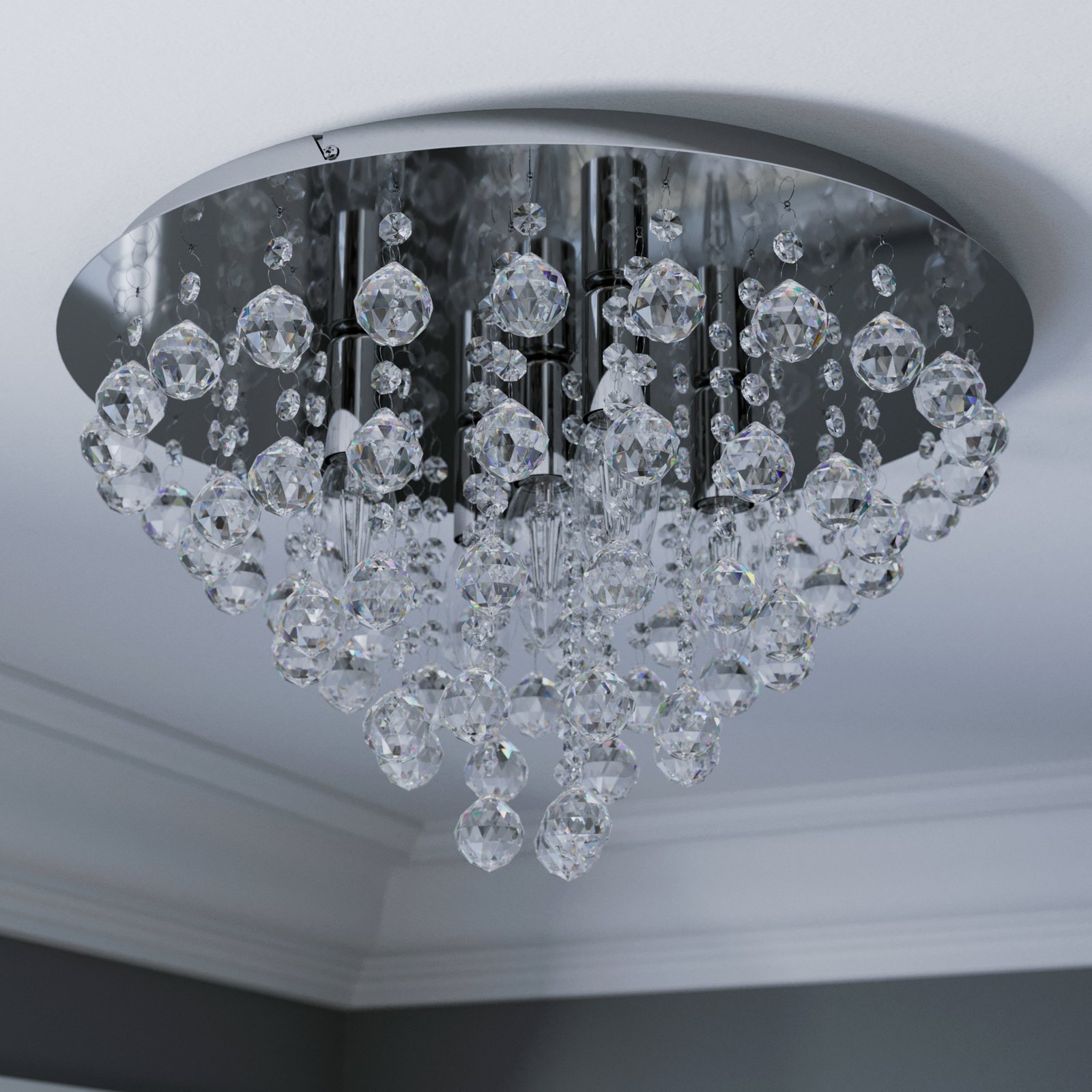 Annica Round Plafond Chrome/Clear - Lindby