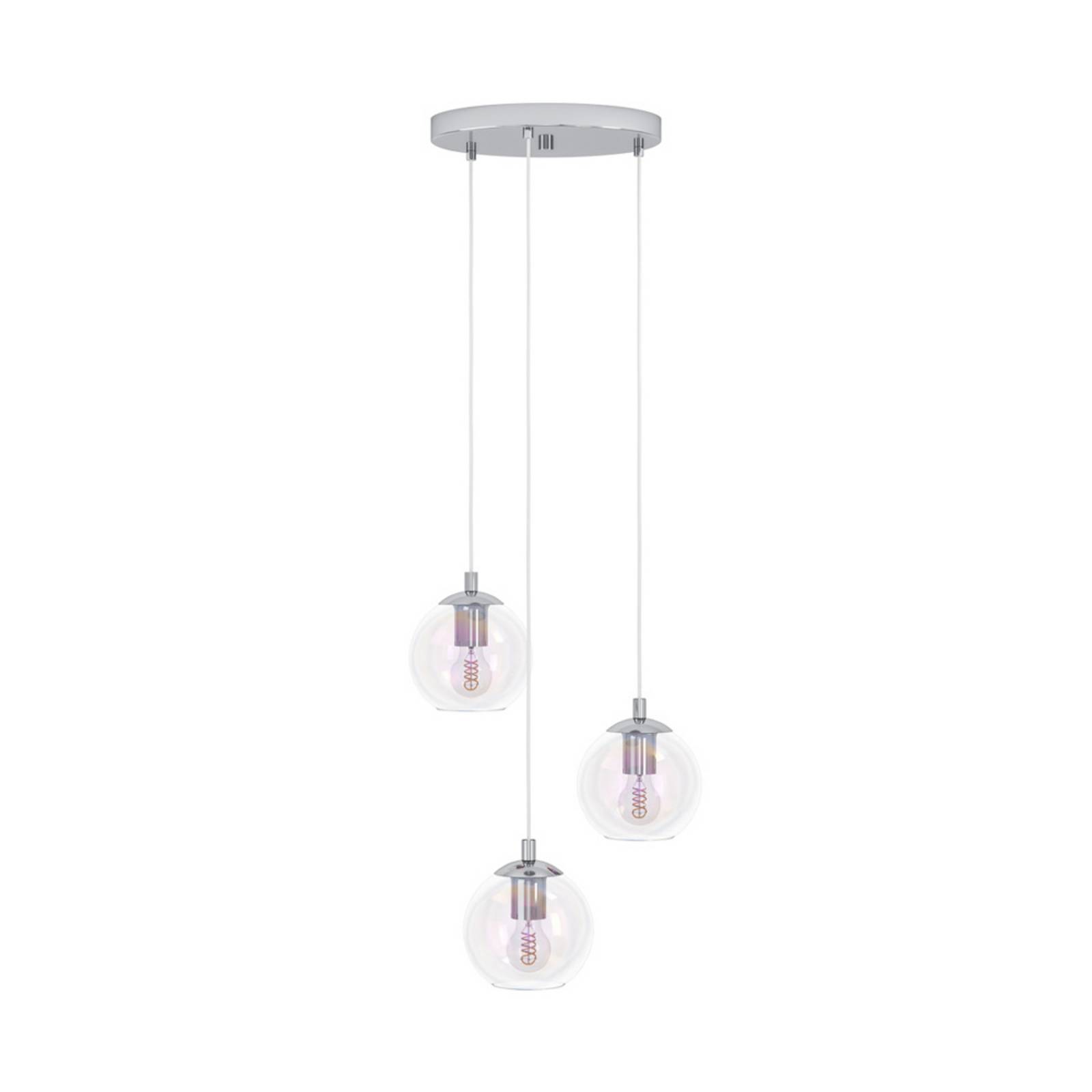 EGLO Hängelampe ARISCANI 2, Ø 43 cm 3-flg., chrom/irisierend