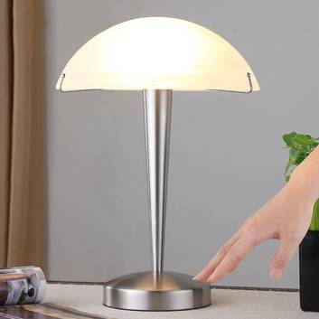 Attractive table lamp Viola, matt nickel