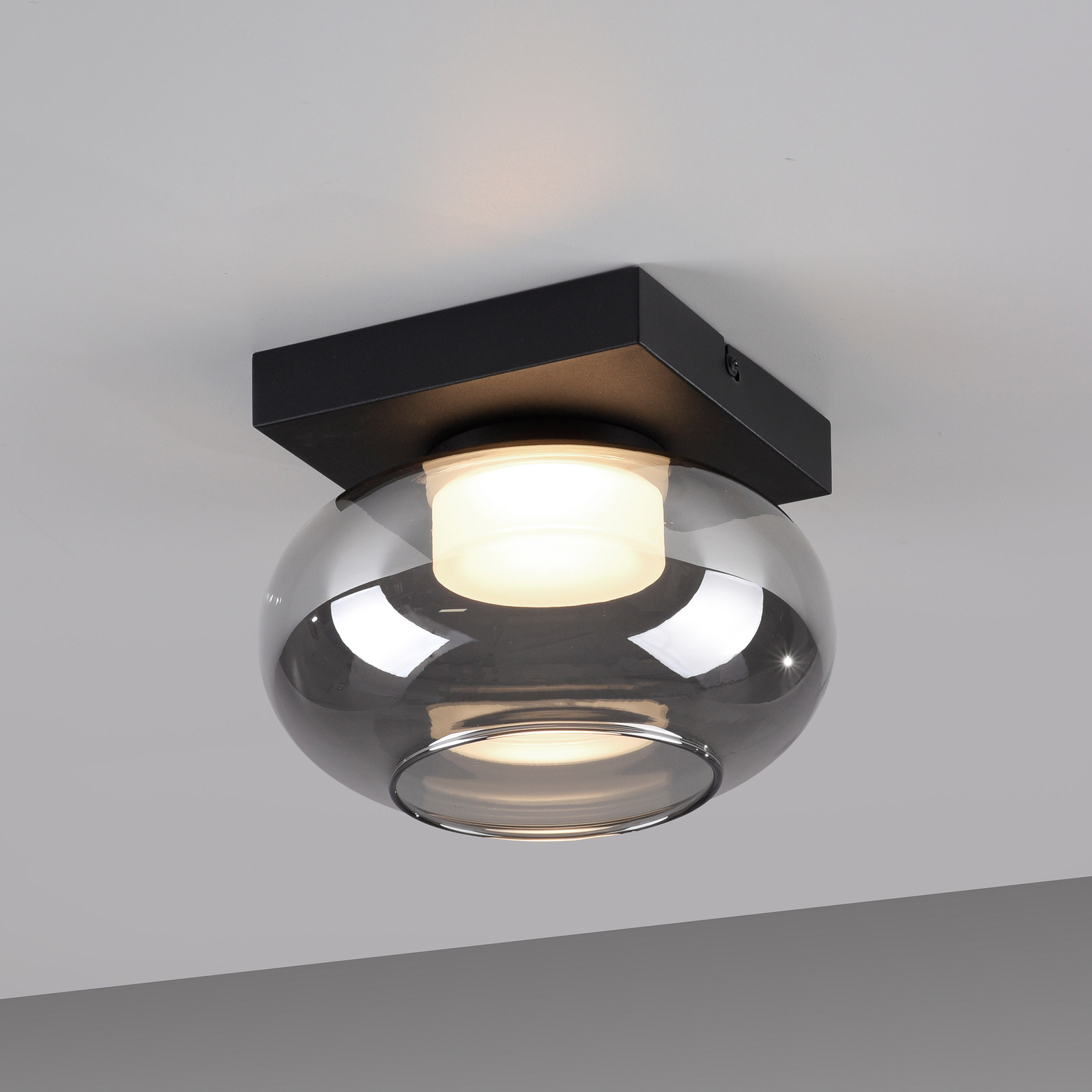 SCHÖNER WOHNEN plafoniera LED Sia, grigio fumo 3.000 K