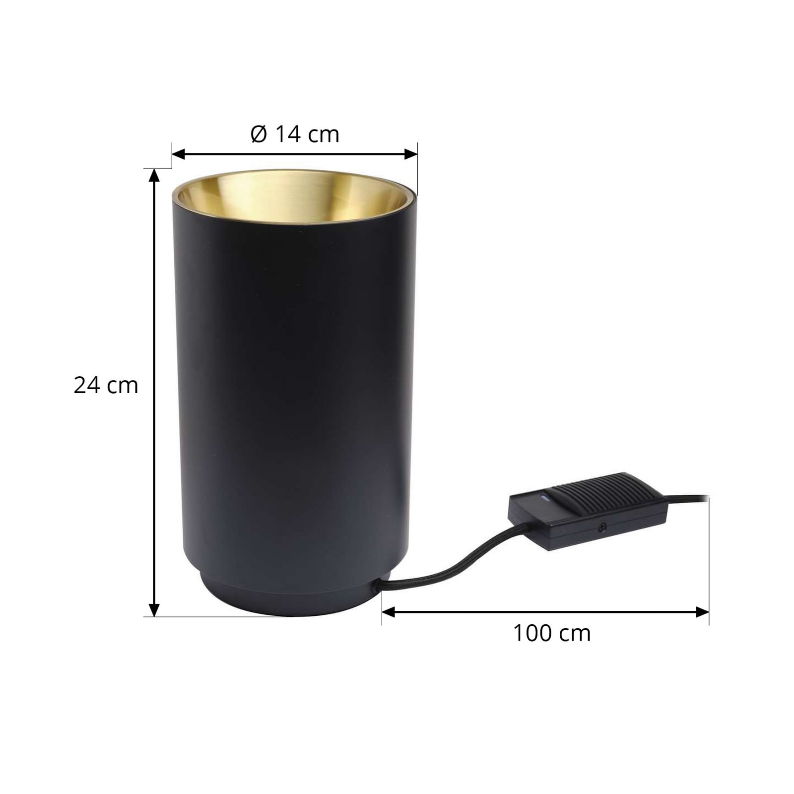 Tobo F140 gulvlampe, svart, Ø 14 cm – DCW Éditions