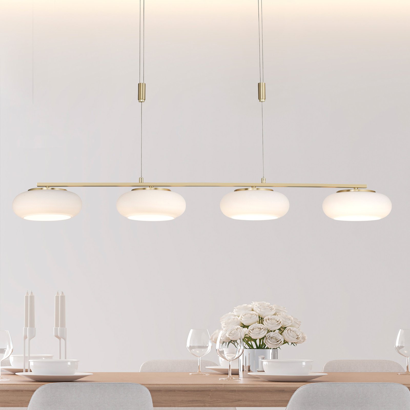 Paul Neuhaus Q-ETIENNE LED hanging light four-bulb