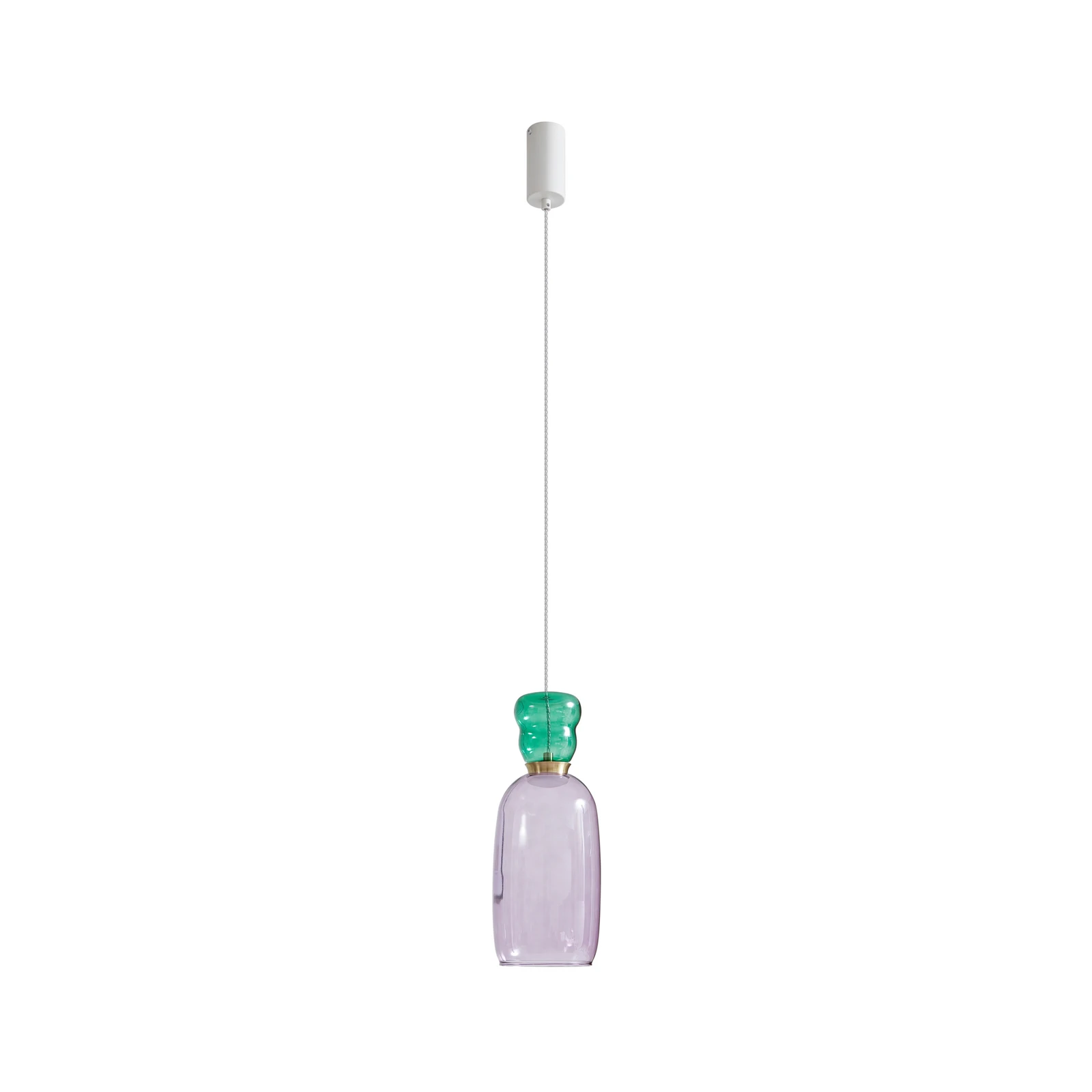 Lucande LED ripplamp Fay, lilla/tumeroheline, klaasist, Ø 15 cm
