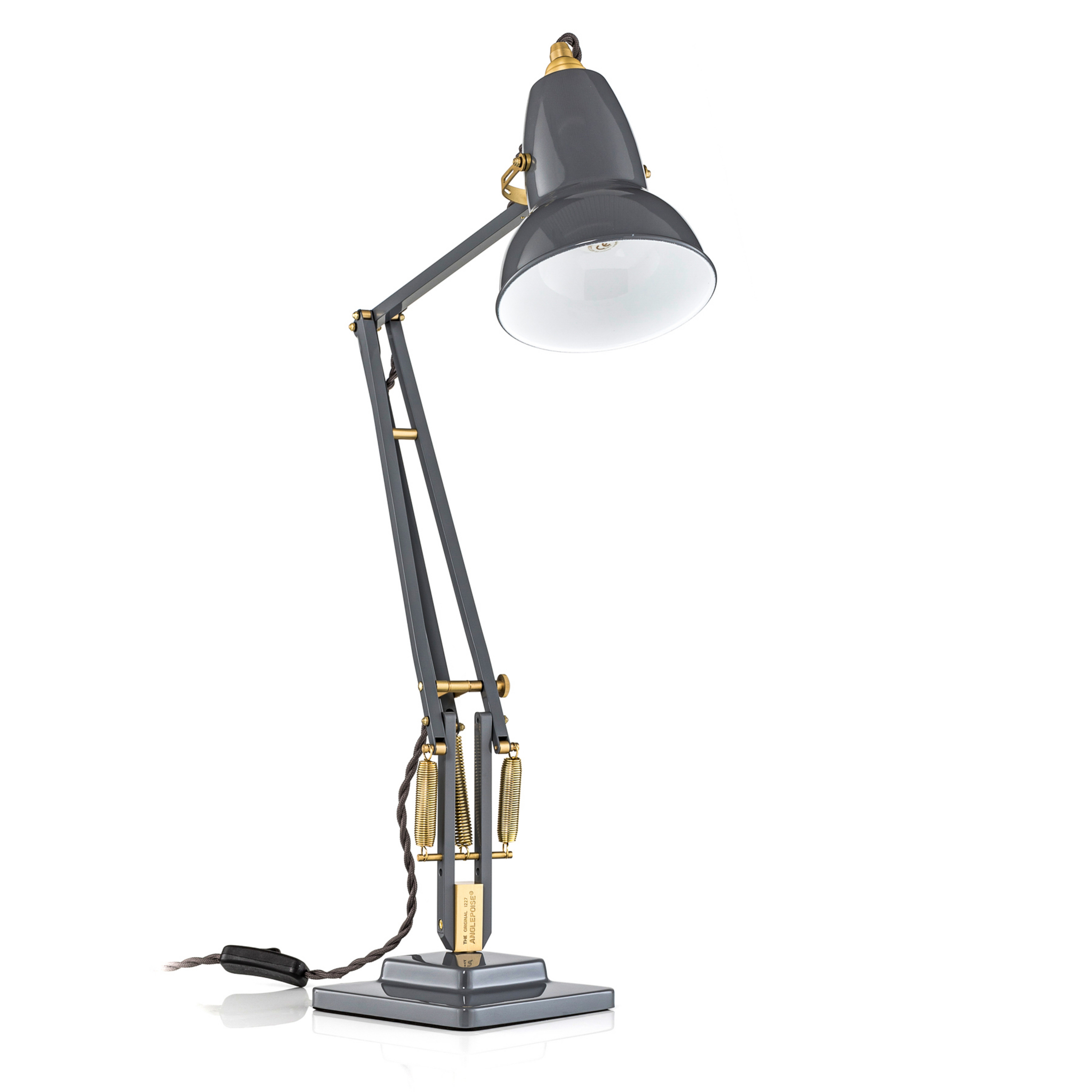 Original 1227 bordlampe, grå/messing - Anglepoise