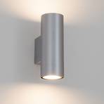 Silver Kabir wall light, 2-bulb