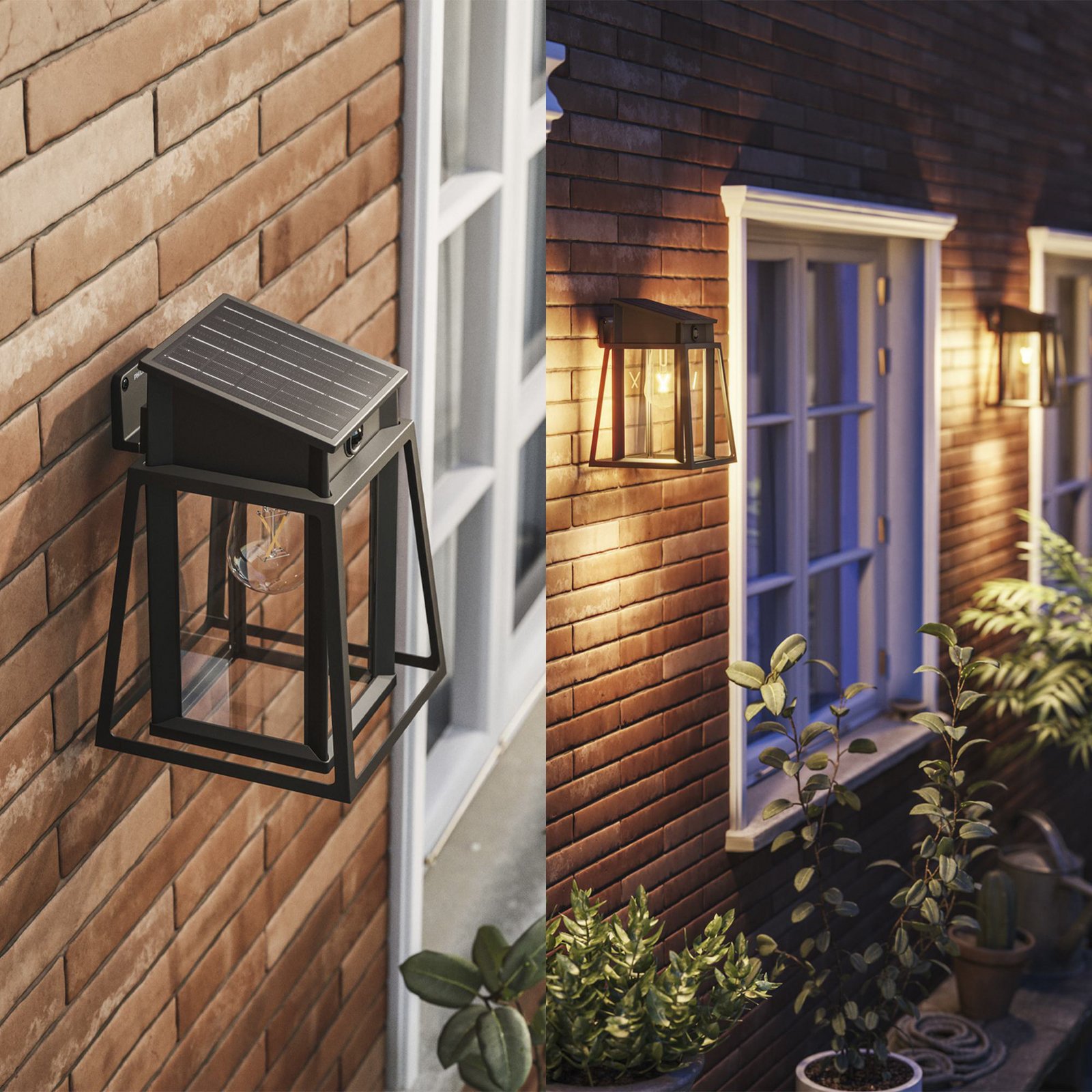 Philips LED solárne vonkajšie nástenné svietidlo Lysin UE, senzor, IP44