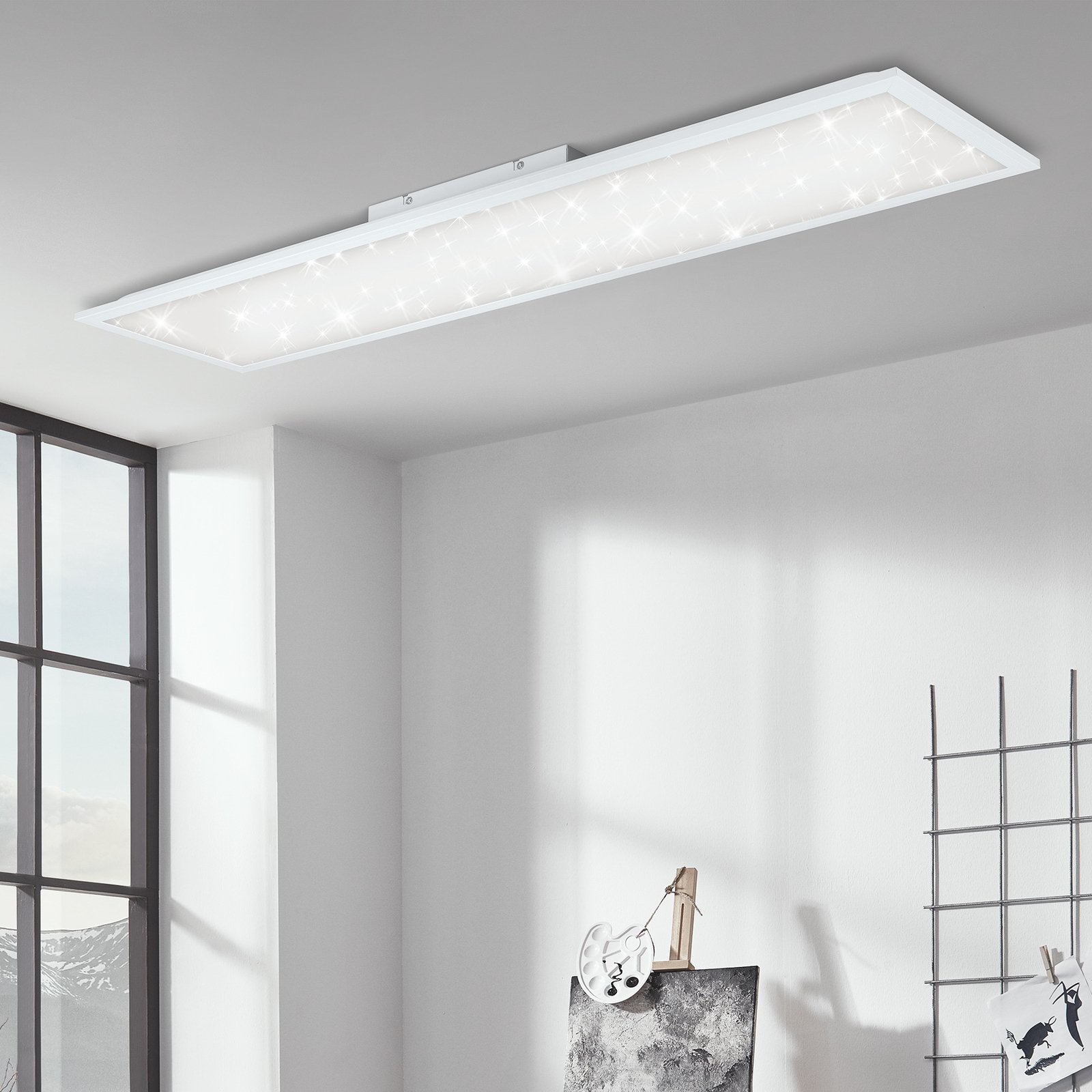 LED-Panel Pallas, weiß, dimmbar, CCT, 119,5x29,5cm