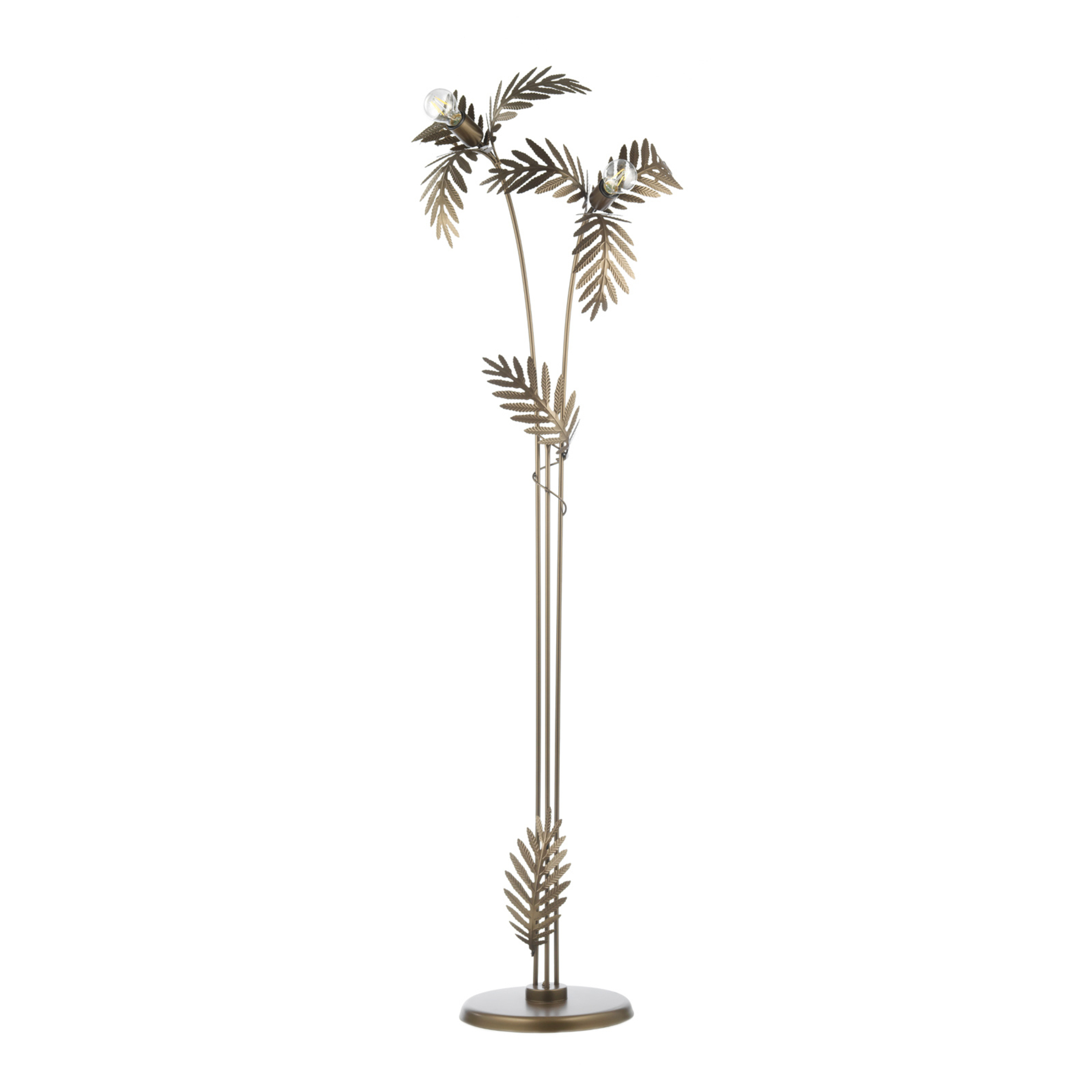 ONLI Dubai floor lamp, leaf look, bronze, for Living / Dining Room, iron, E27, 22 W, energy efficiency: A++, L: 46 cm, W: 42 cm, H: 175 cm