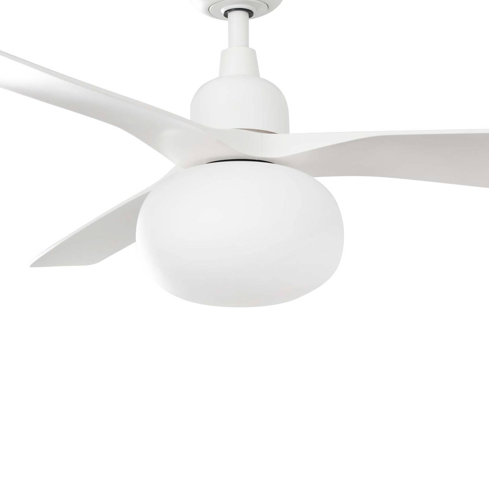 Wentylator sufitowy z lampą Outwood, biały, DC, cichy, Ø150cm