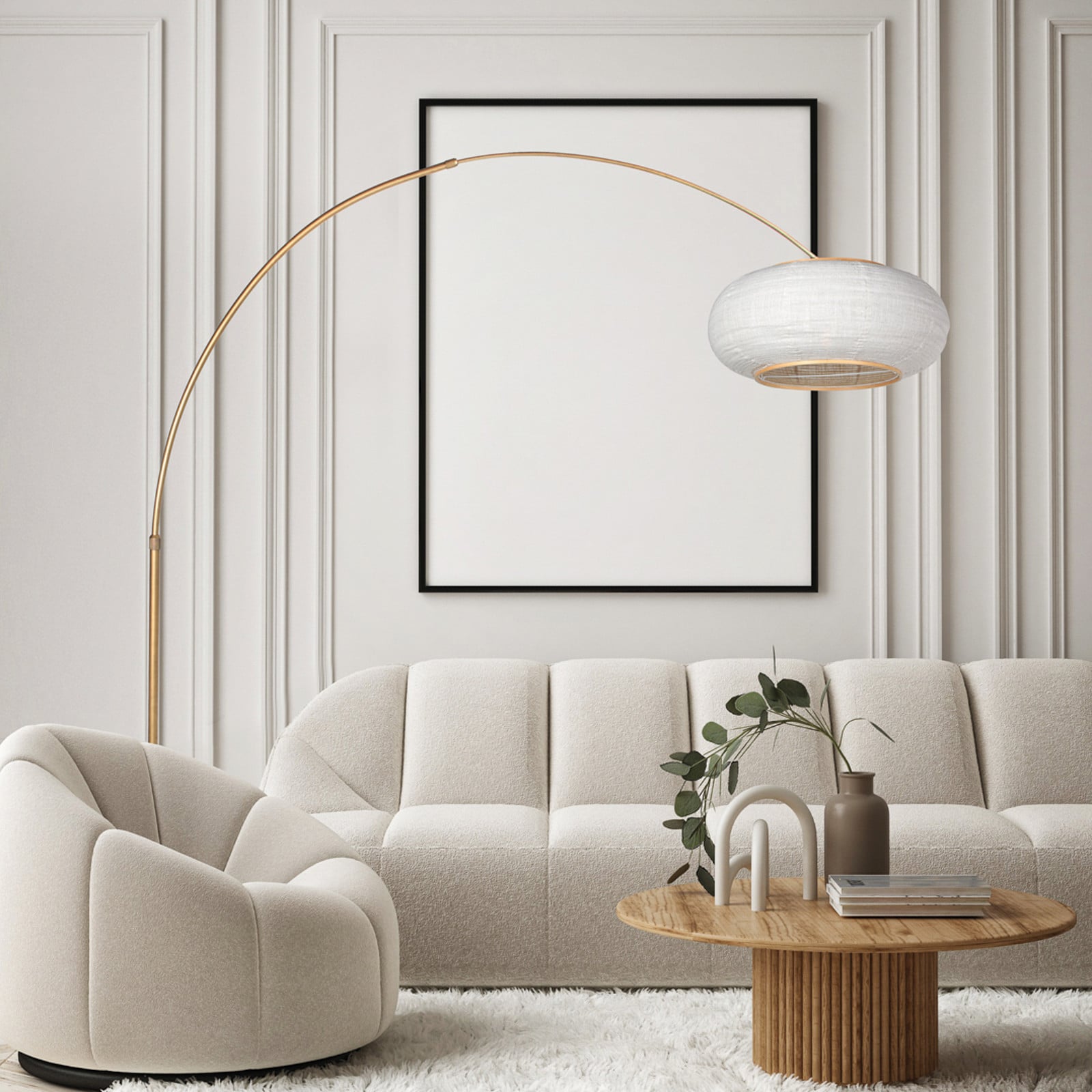 Steinhauer Lampadar curbat Sparkled Light bronz/in gri 240 cm - Camera de zi / sufragerie - bronz gri deschis - Metal