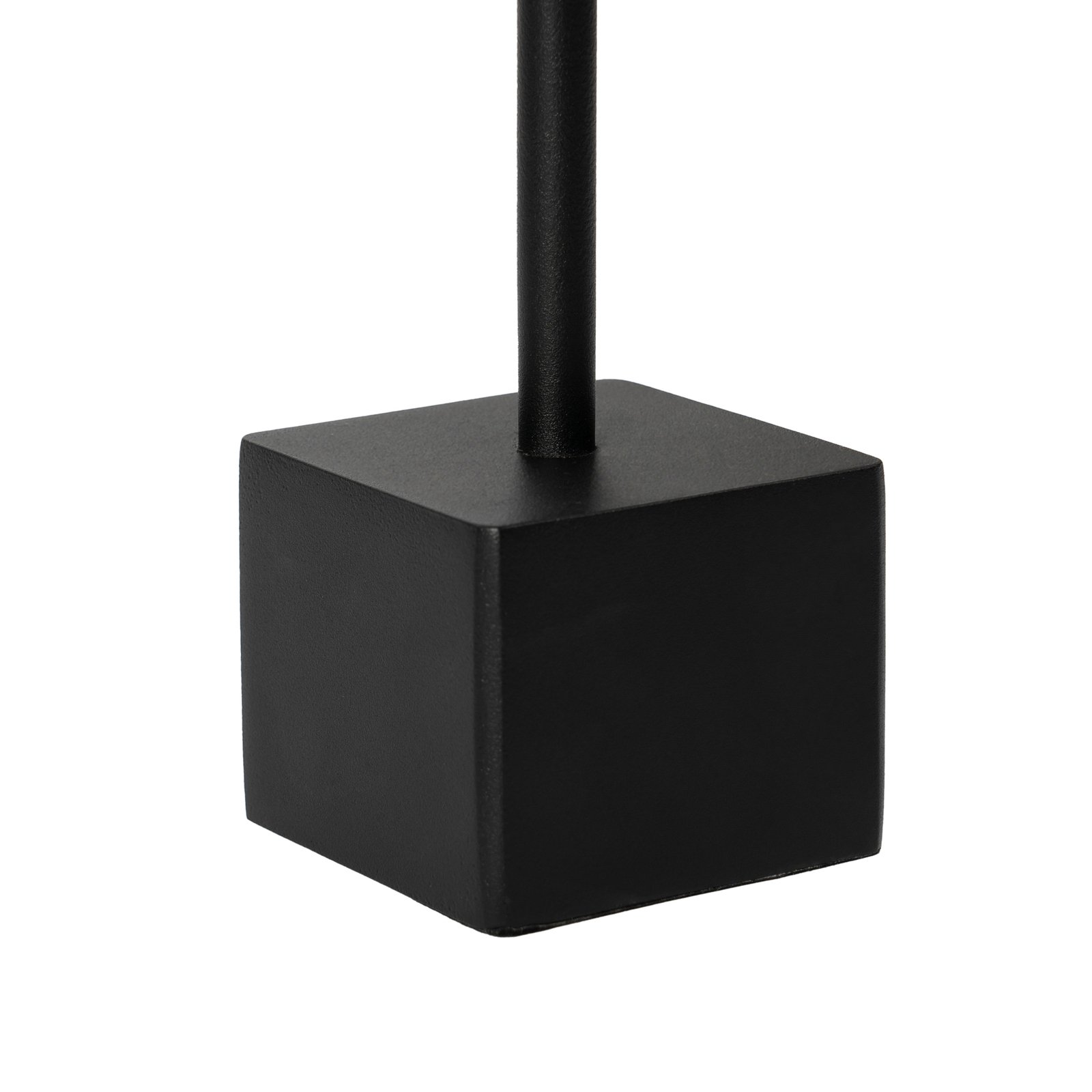 Lindby LED rechargeable table lamp Janea, cube, black, metal