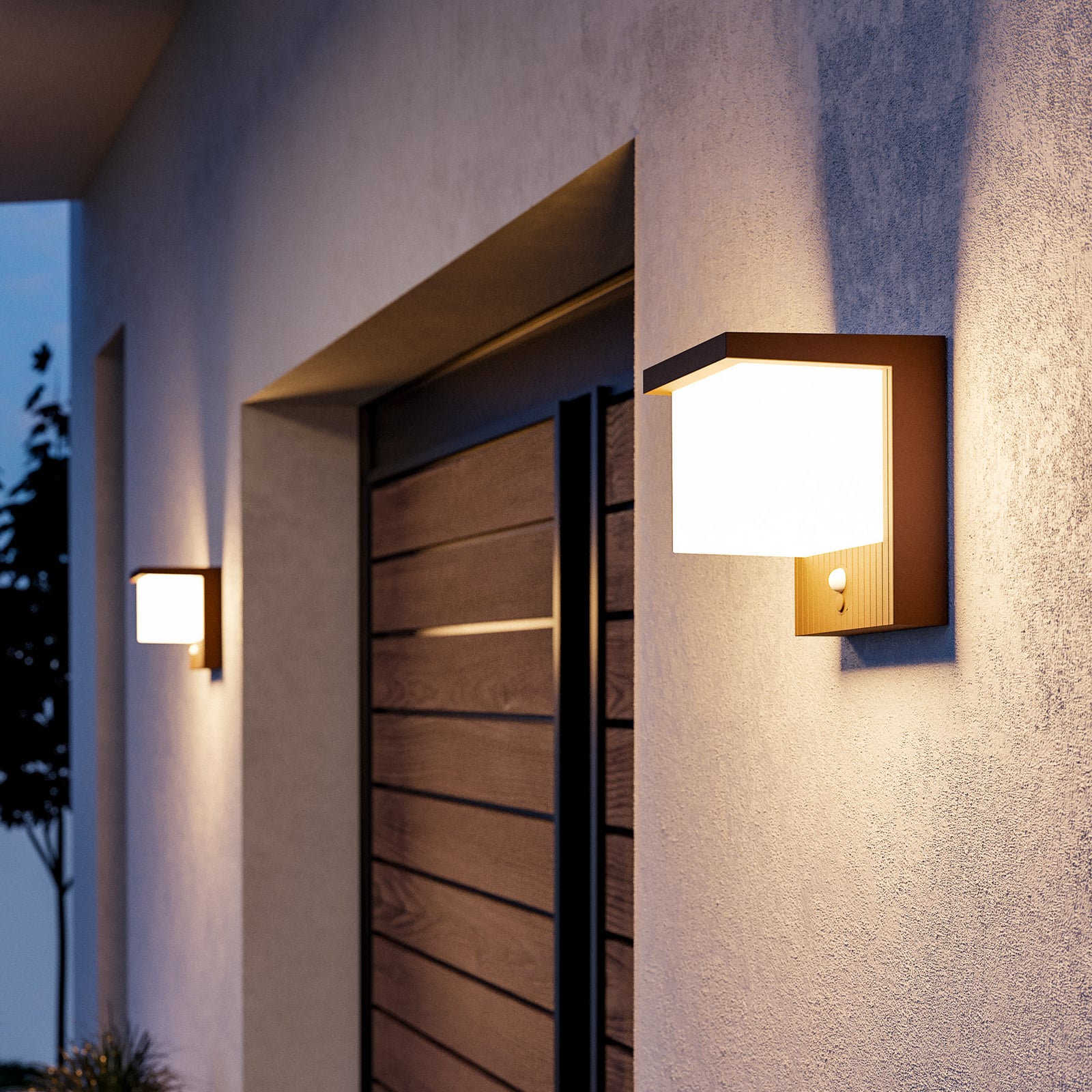 LED-välisvalgust Frigento roostekarva, kõrgus 15 cm, andur