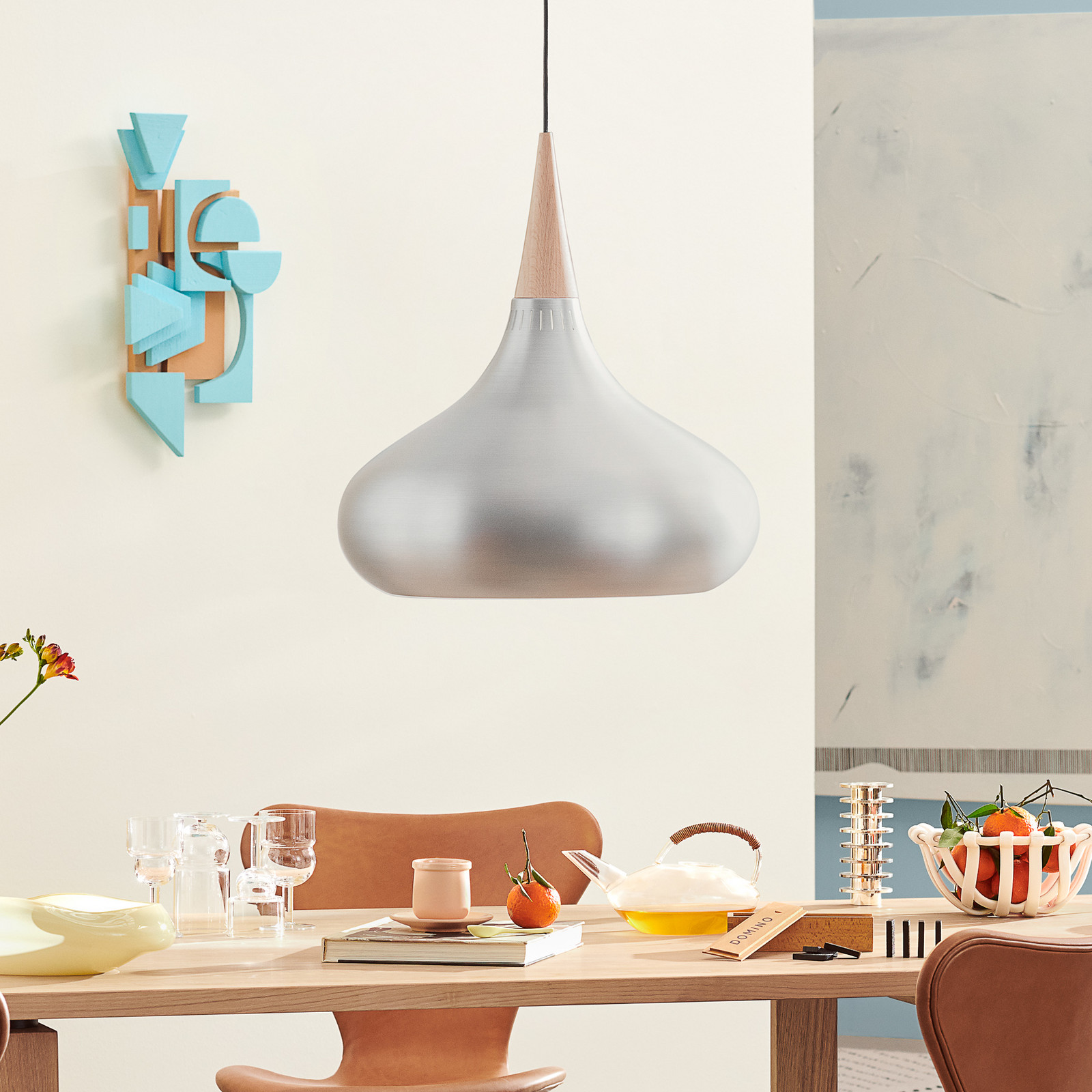 FRITZ HANSEN Orient P3 pandantiv aluminiu/aluminiu Ø 50 cm - Camera de zi / sufragerie - design - aluminiu periat stejar - Metal